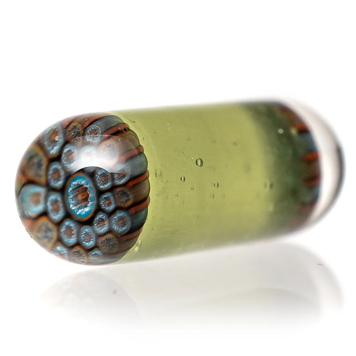 Steve H Glass - Artist Series Pillar - Blue & Orange Mandala - CFL Pastel Potion