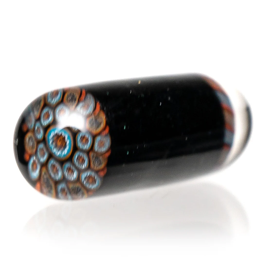 Steve H Glass - Artist Series Pillar - Blue & Orange Mandala - Galaxy