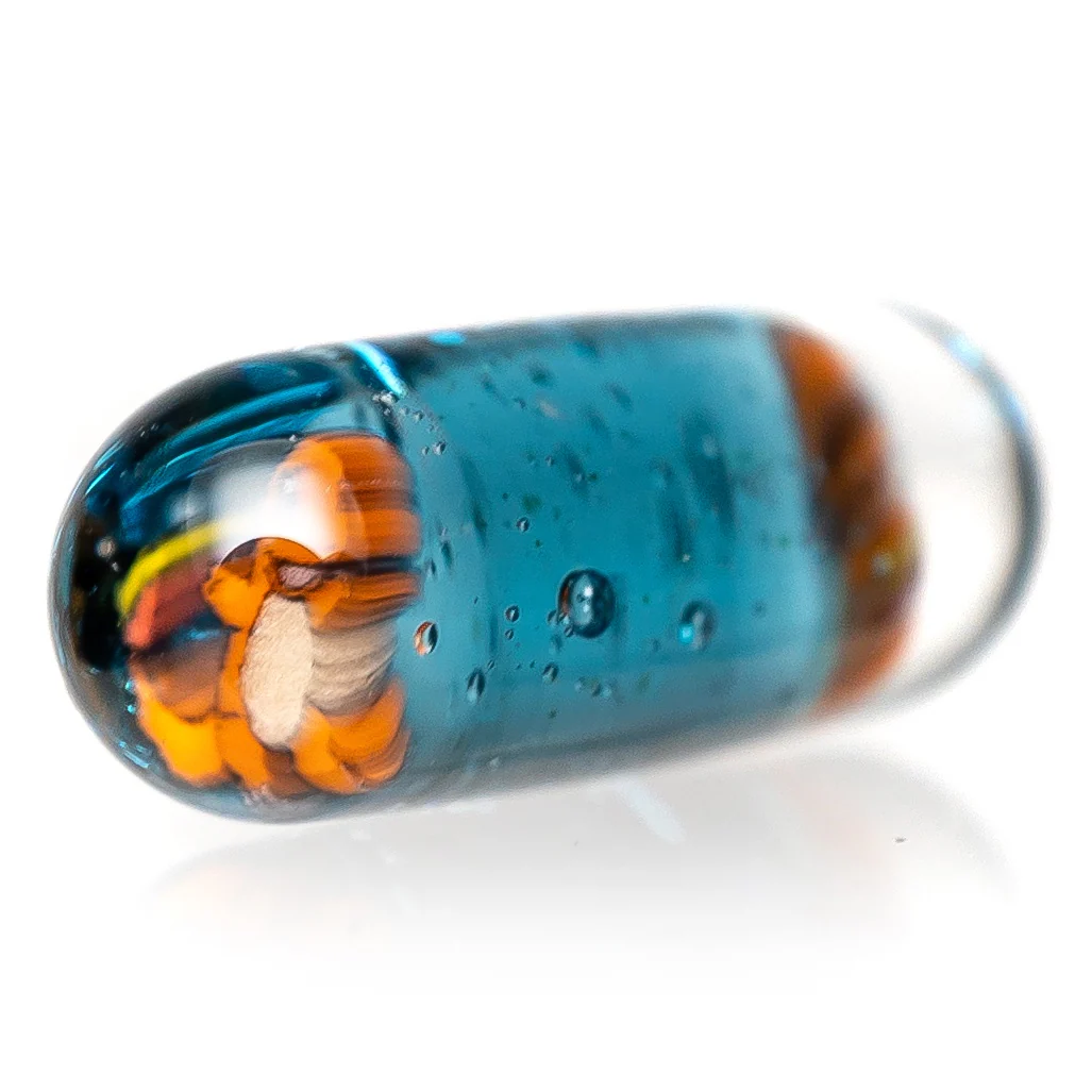 Steve H Glass - Artist Series Pillar - Charmander - Blue Stardust