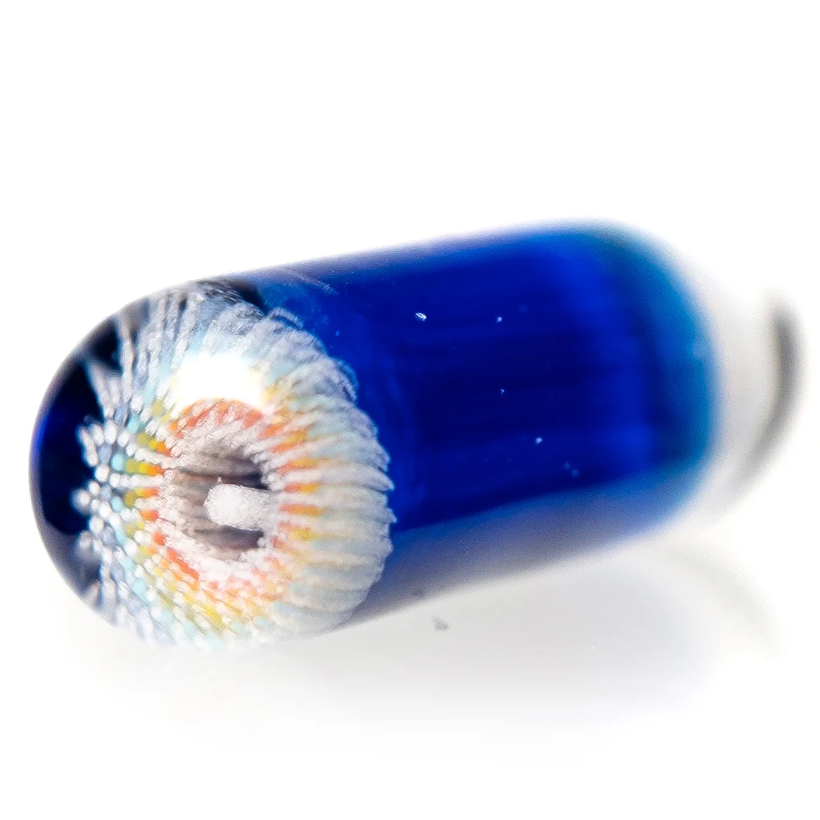 Steve H Glass - Artist Series Pillar - Classic Rainbow Mandala - Cobalt