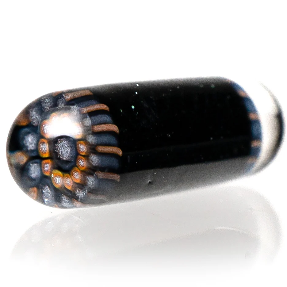 Steve H Glass - Artist Series Pillar - Orange & Grey Mandala - Galaxy