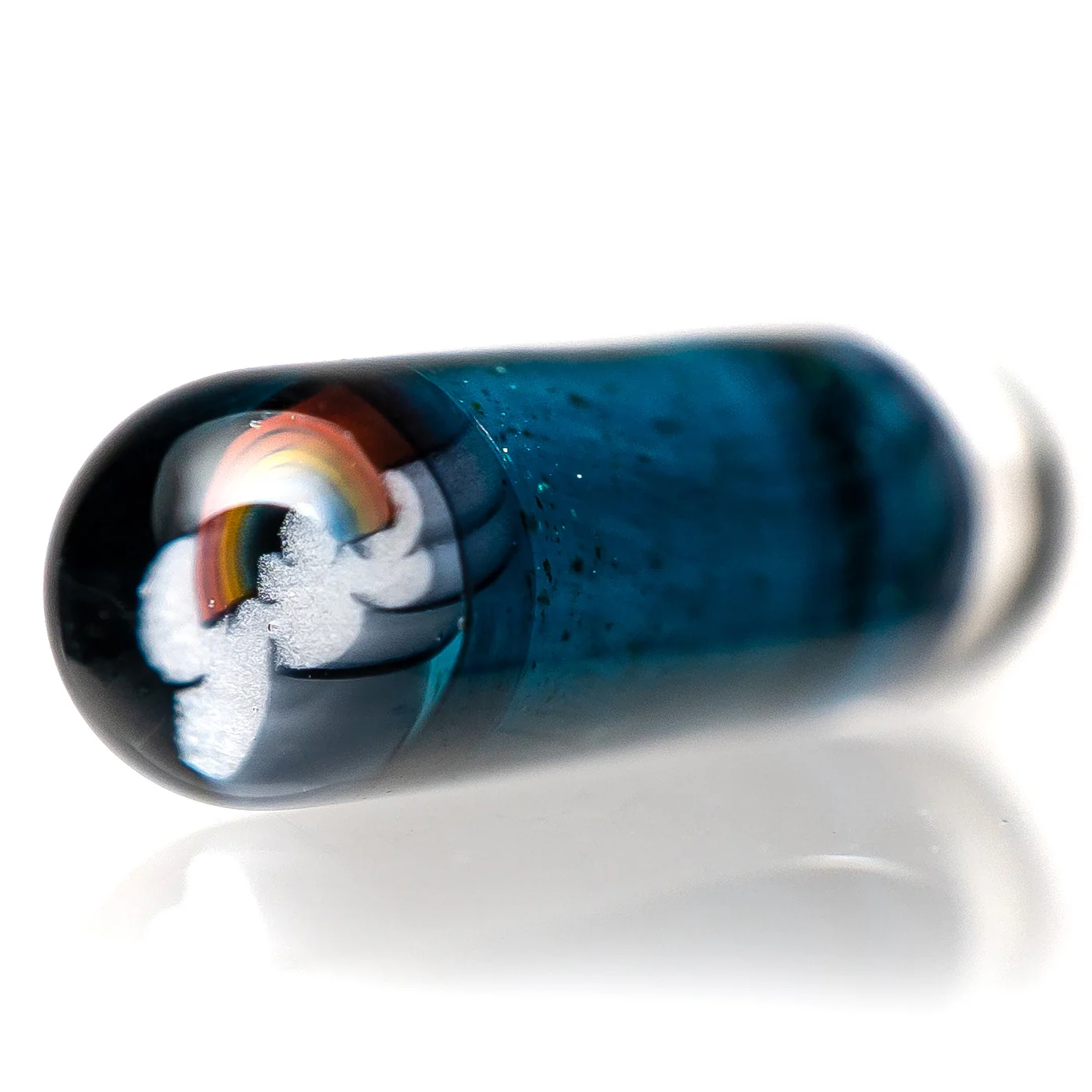 Steve H Glass - Artist Series Pillar - Rainbow Cloud - Blue Stardust