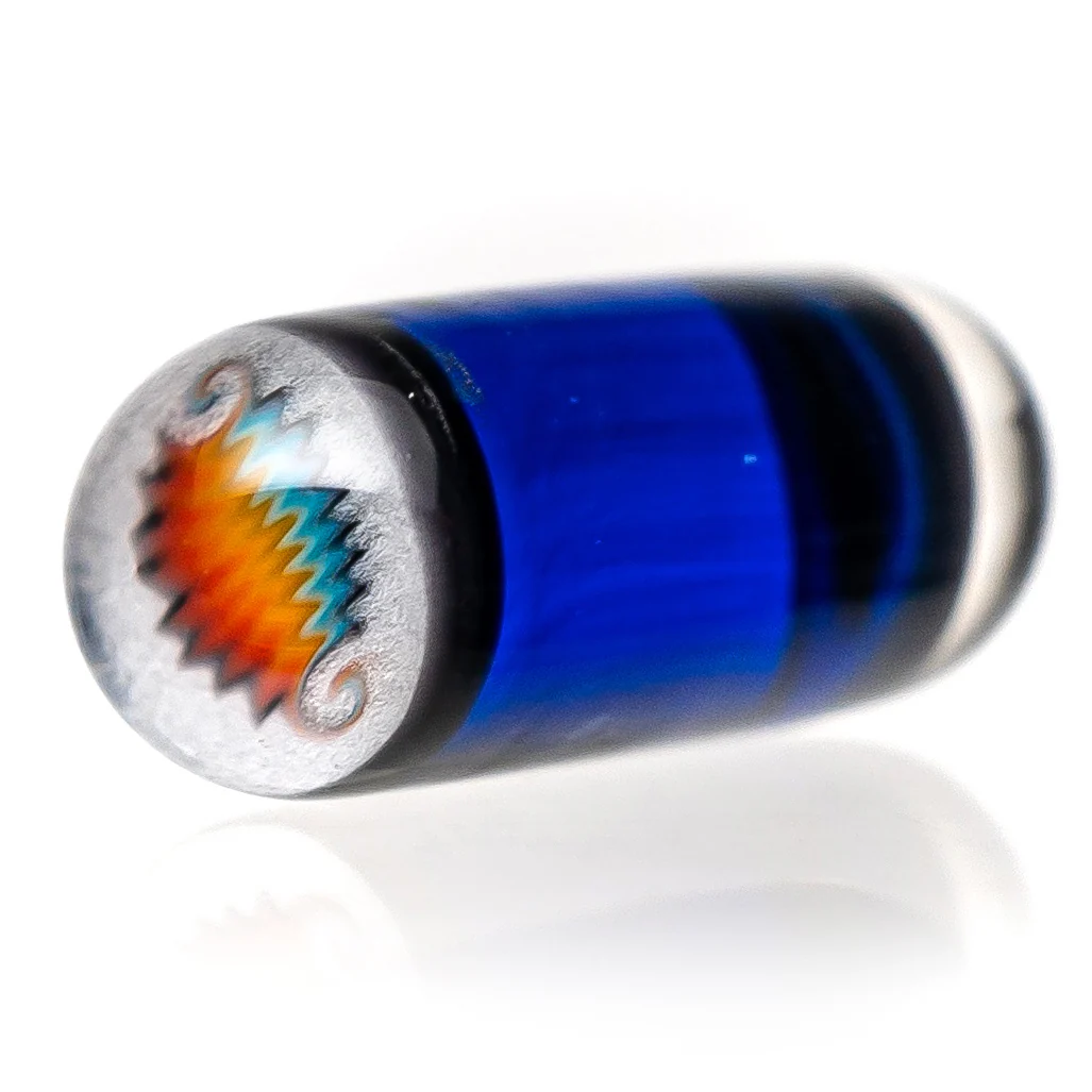 Steve H Glass - Artist Series Pillar - Rainbow Wag - Cobalt
