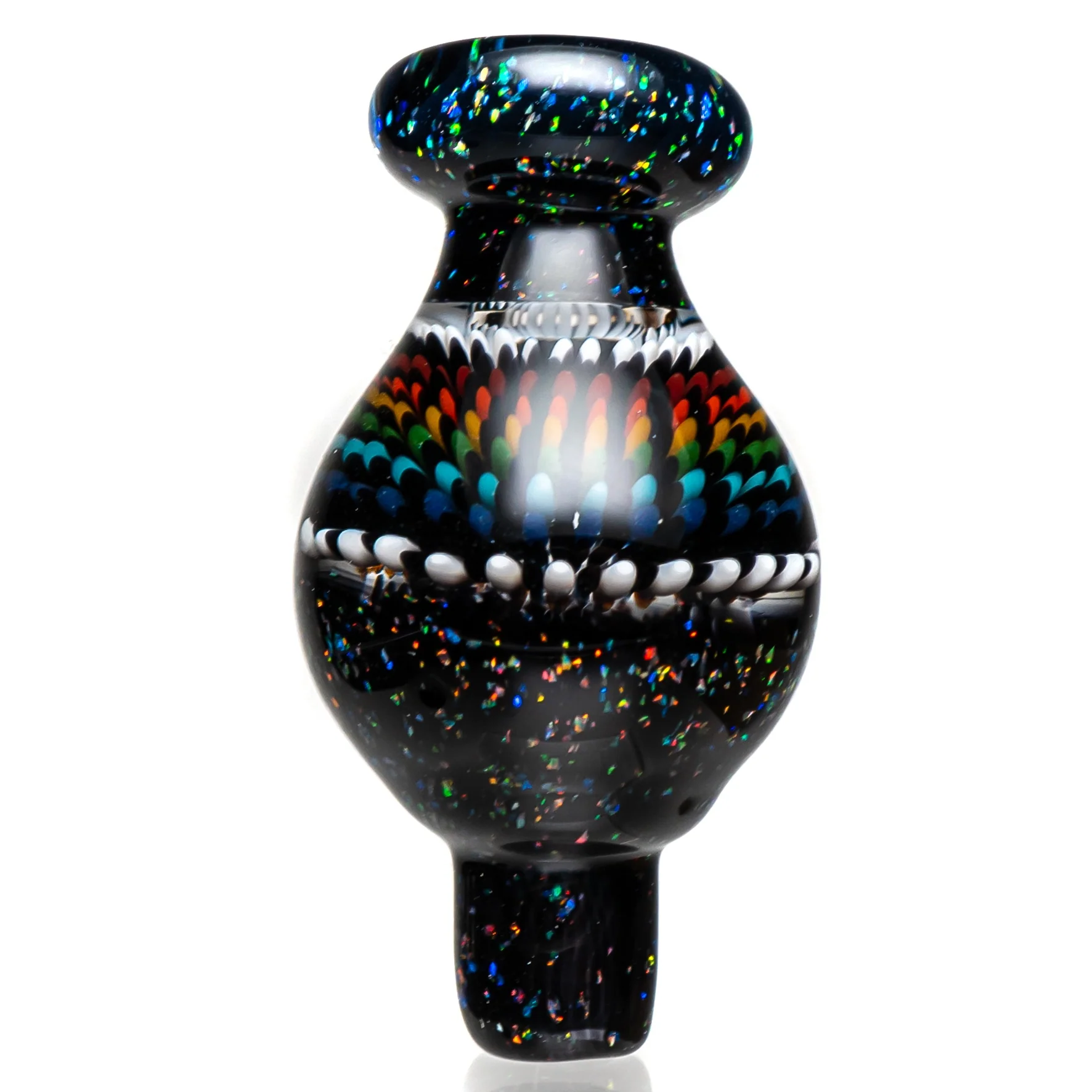 Steve H Glass - Bubble Cap - Crushed Opal - Black Rainbow Burst