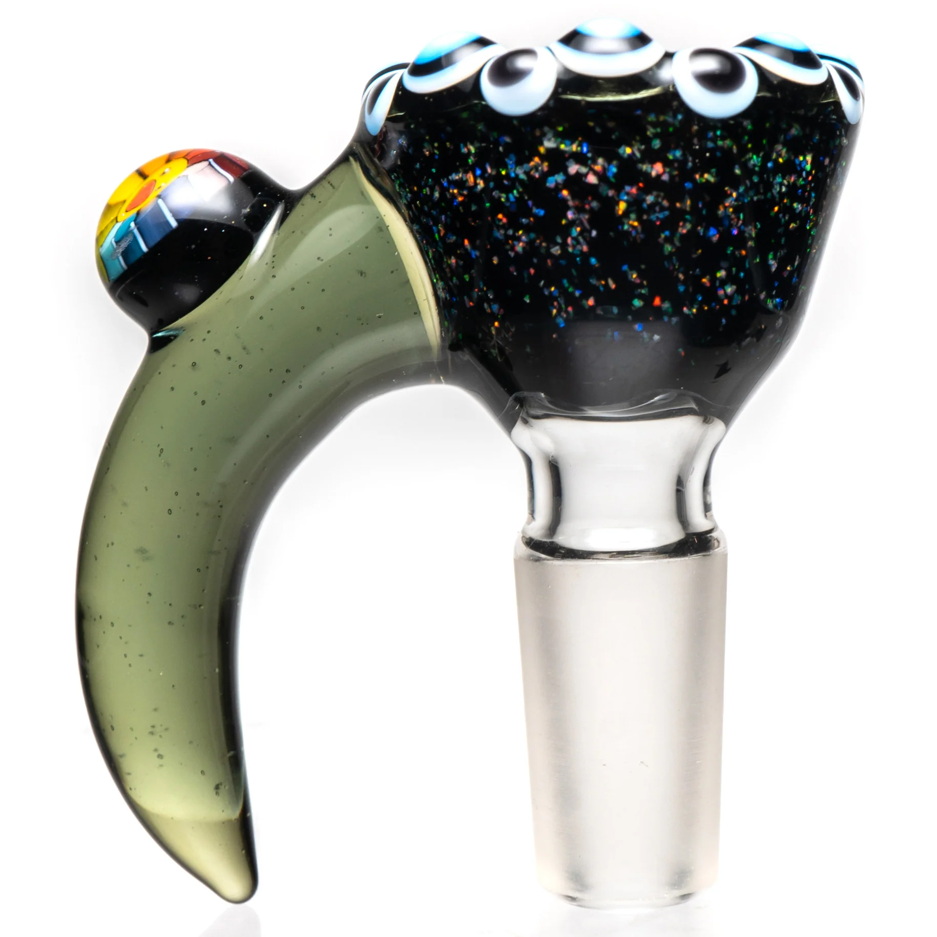 Steve H Glass - Dot Stack Horn Slide - 14mm - Crushed Opal w/ CFL Potion