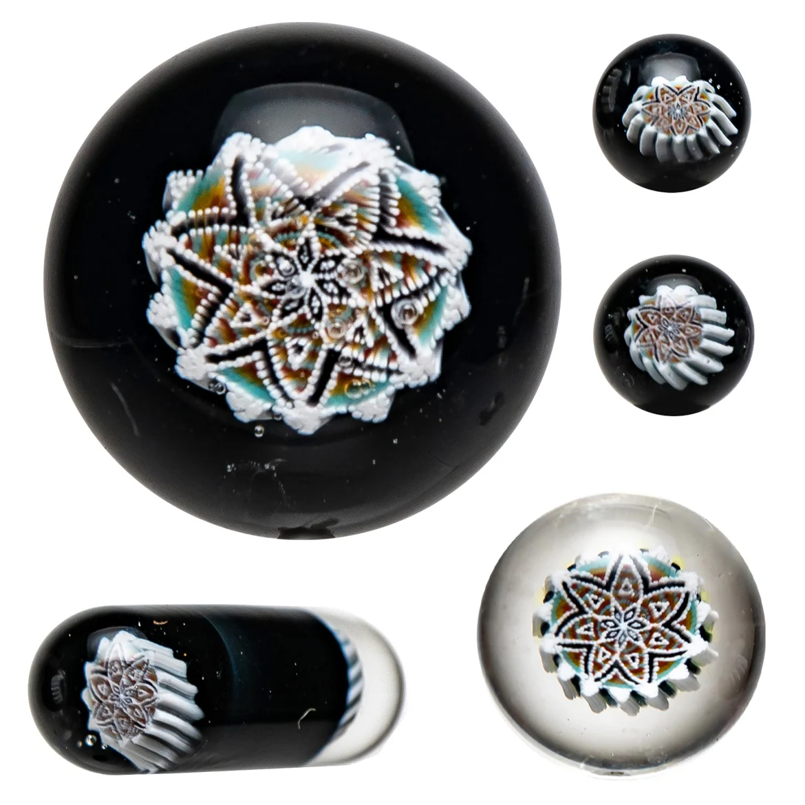 Steve H Glass - Premium Series Slurper Set - 5 Piece - Star Mandala - Black
