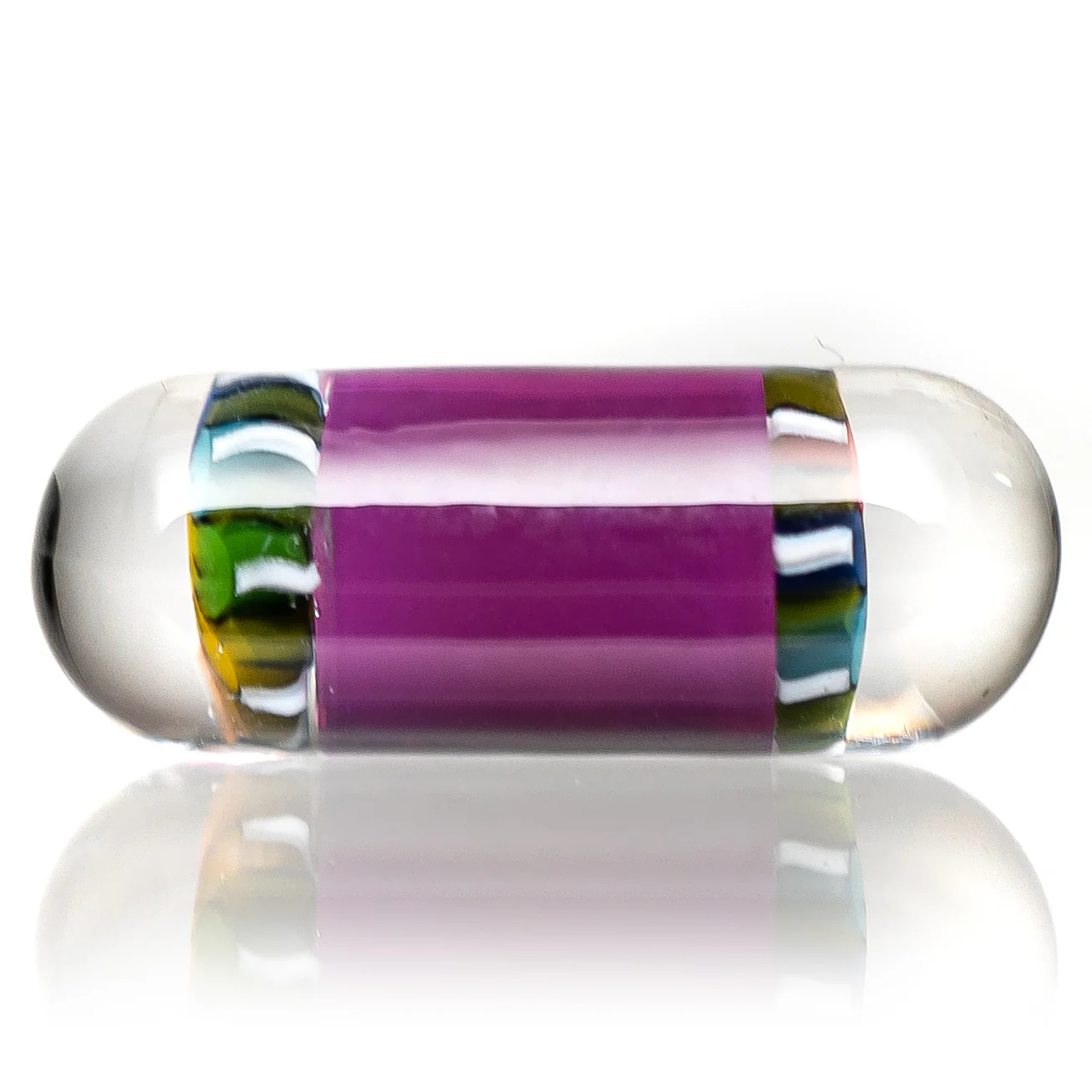 Steve H Glass - Standard Series Pillar - Smiley Flower - Amethyst - Image 2