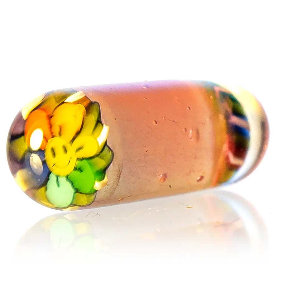Steve H Glass - Standard Series Pillar - Smiley Flower - CFL Pastel Potion - Image 2
