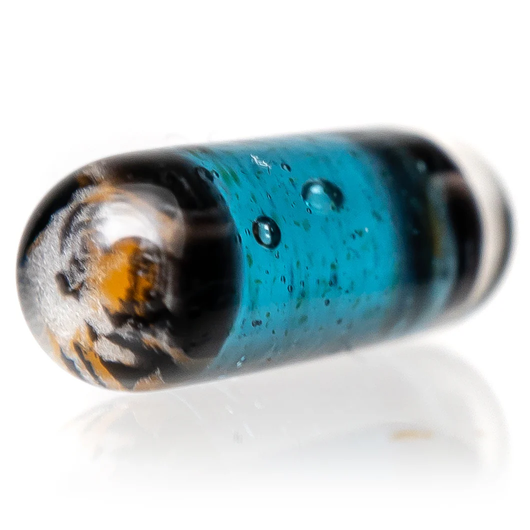Steve H Glass - Standard Series Pillar - Tiger - Blue Stardust