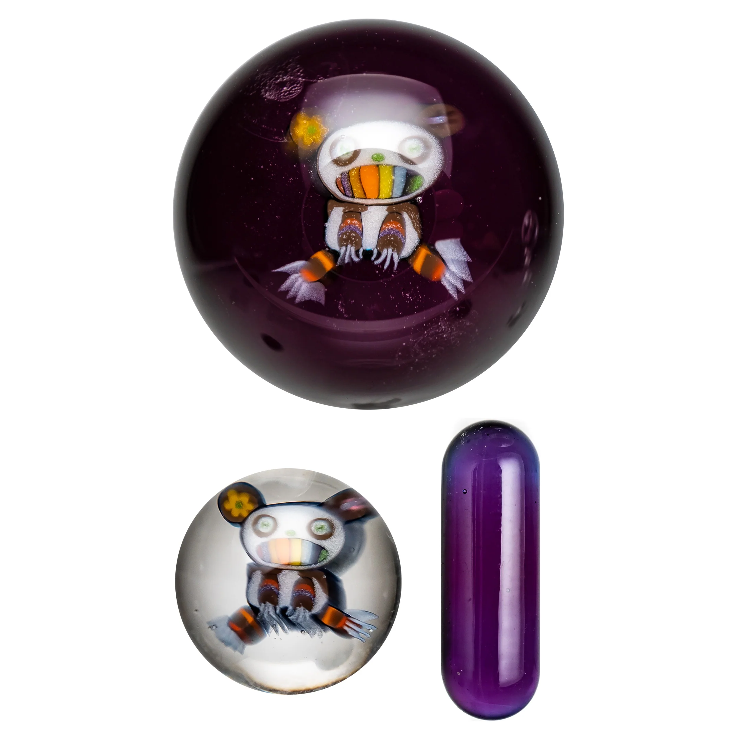 Steve H - Standard Series Slurper Set - 3 Piece - Murakami Monster - Amethyst
