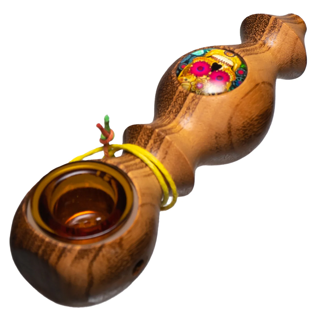 Steve's Dank Pipes - Galaxy - Brazilian Tigerwood - Gold Calavera - Image 2
