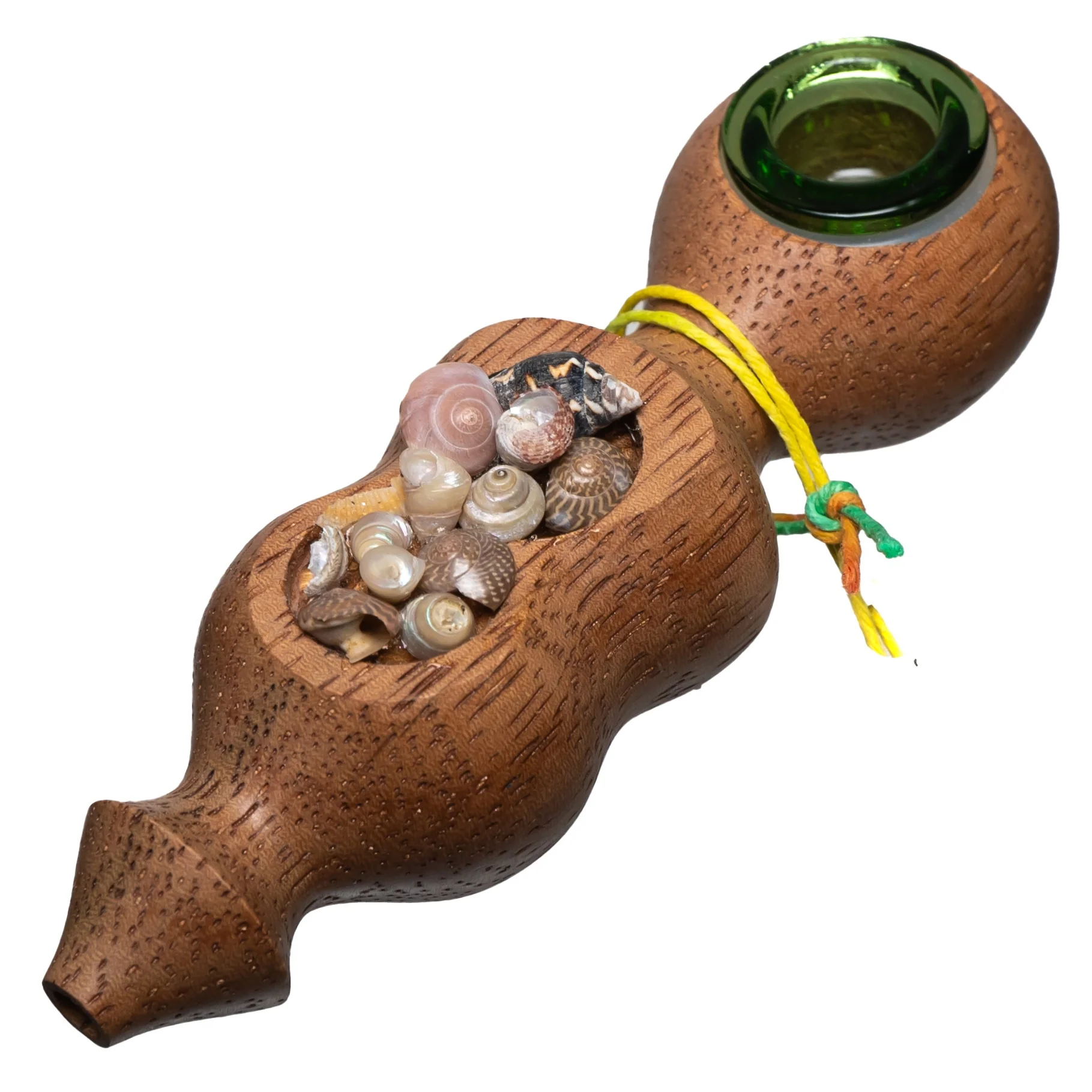 Steve's Dank Pipes - Inlay - Shells - South American Tornillo - Green Bowl