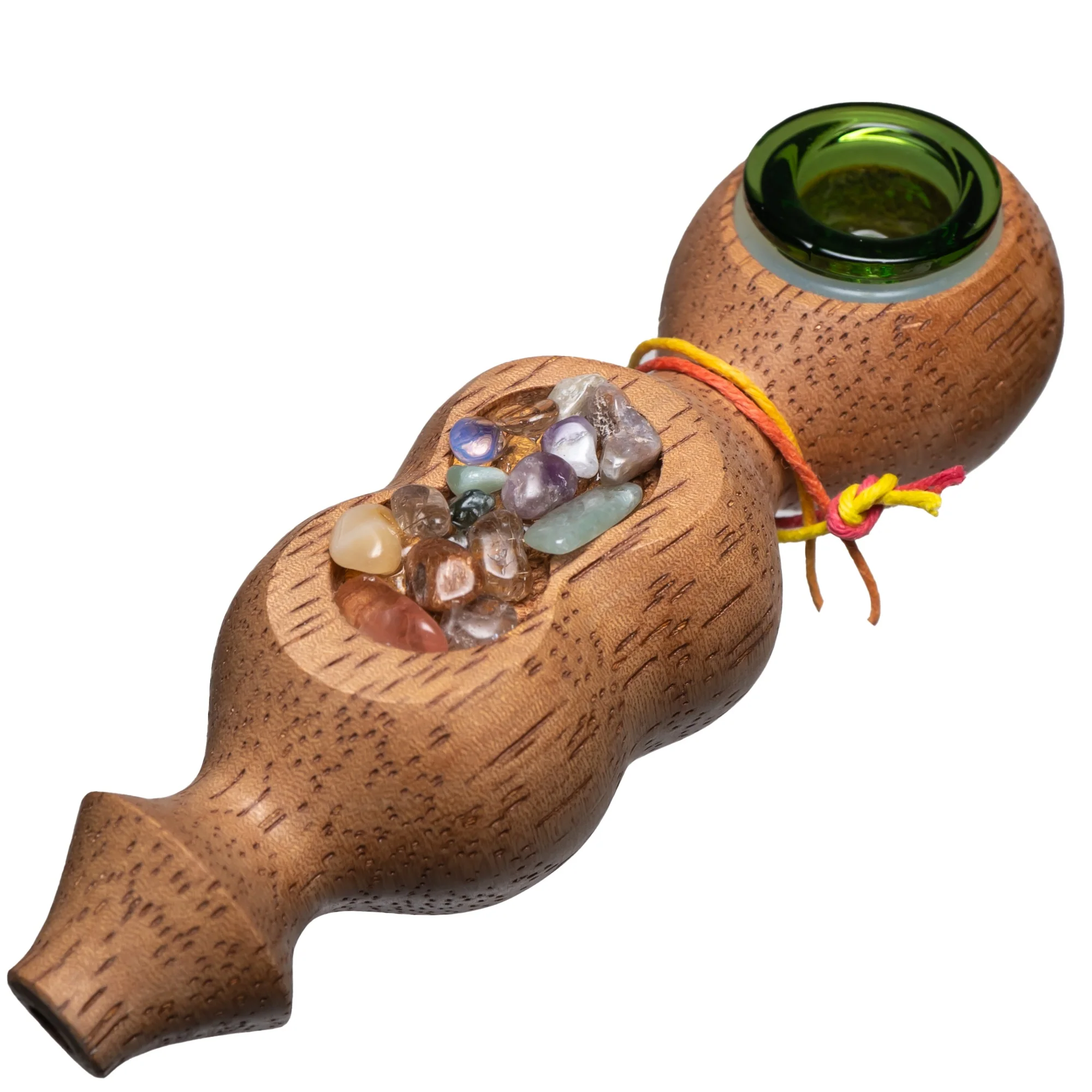 Steve's Dank Pipes - Inlay - Stones - South American Tornillo - Green Bowl