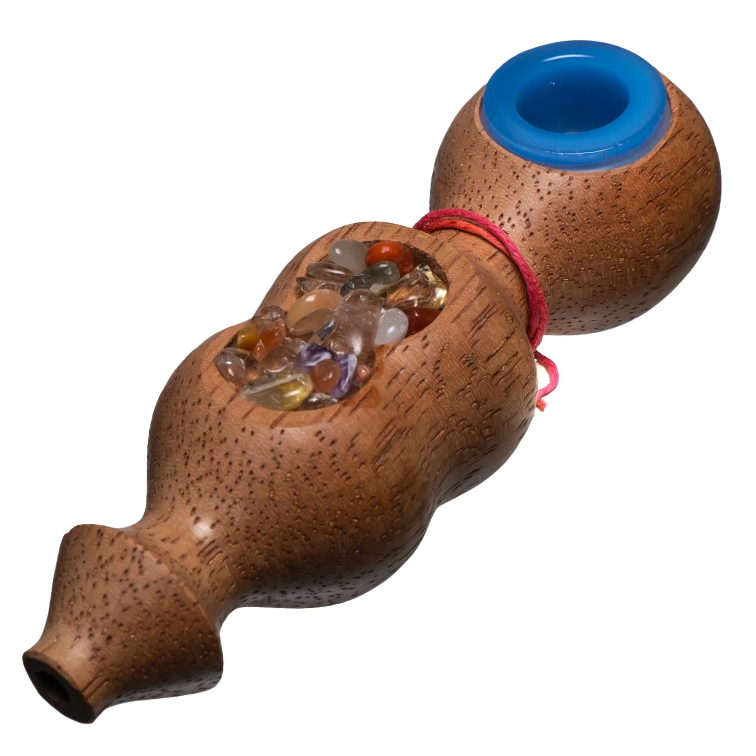 Steve's Dank Pipes - Inlay - Stones - South American Tornillo - Milky Blue Bowl