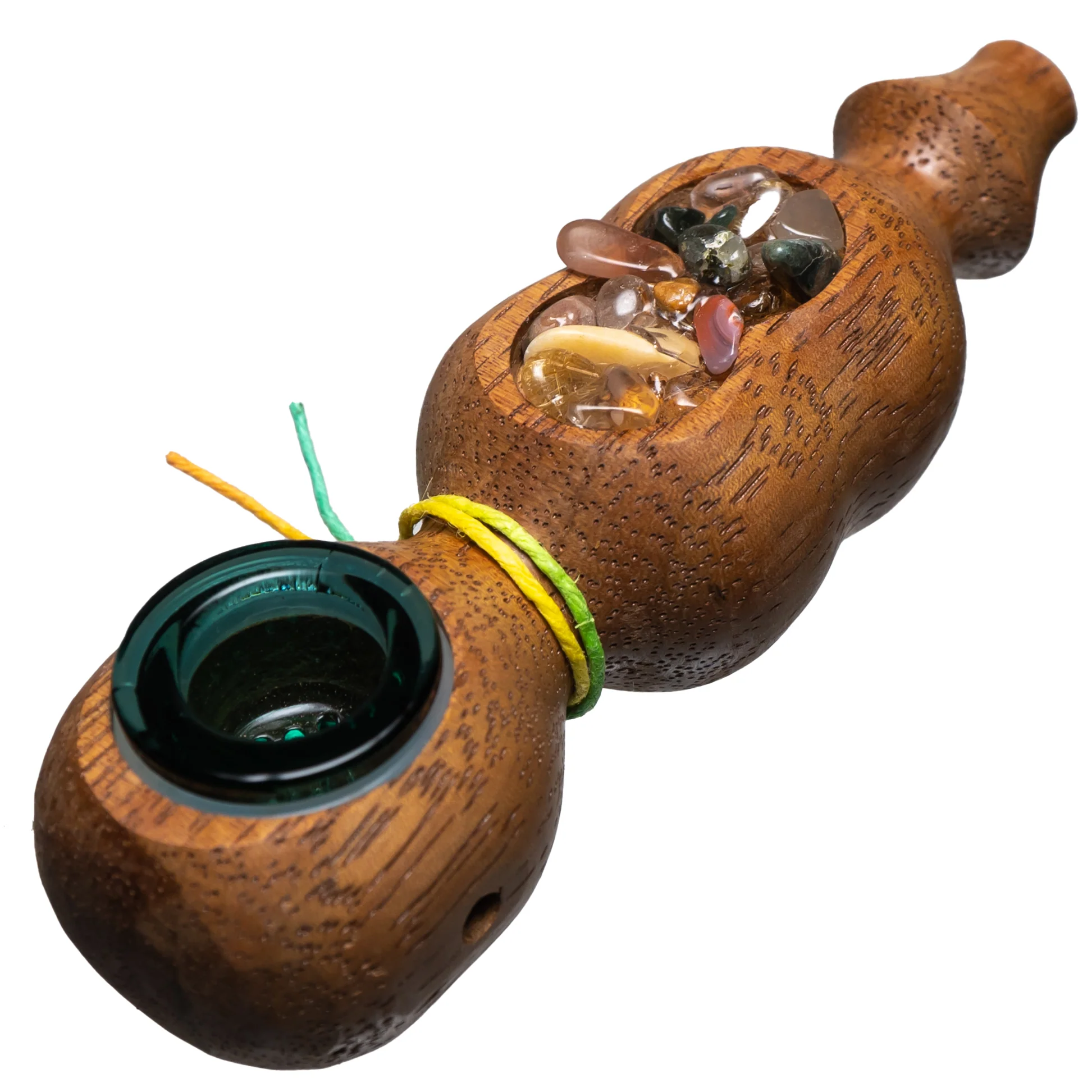 Steve's Dank Pipes - Inlay - Stones - South American Tornillo - Teal Bowl - Image 2