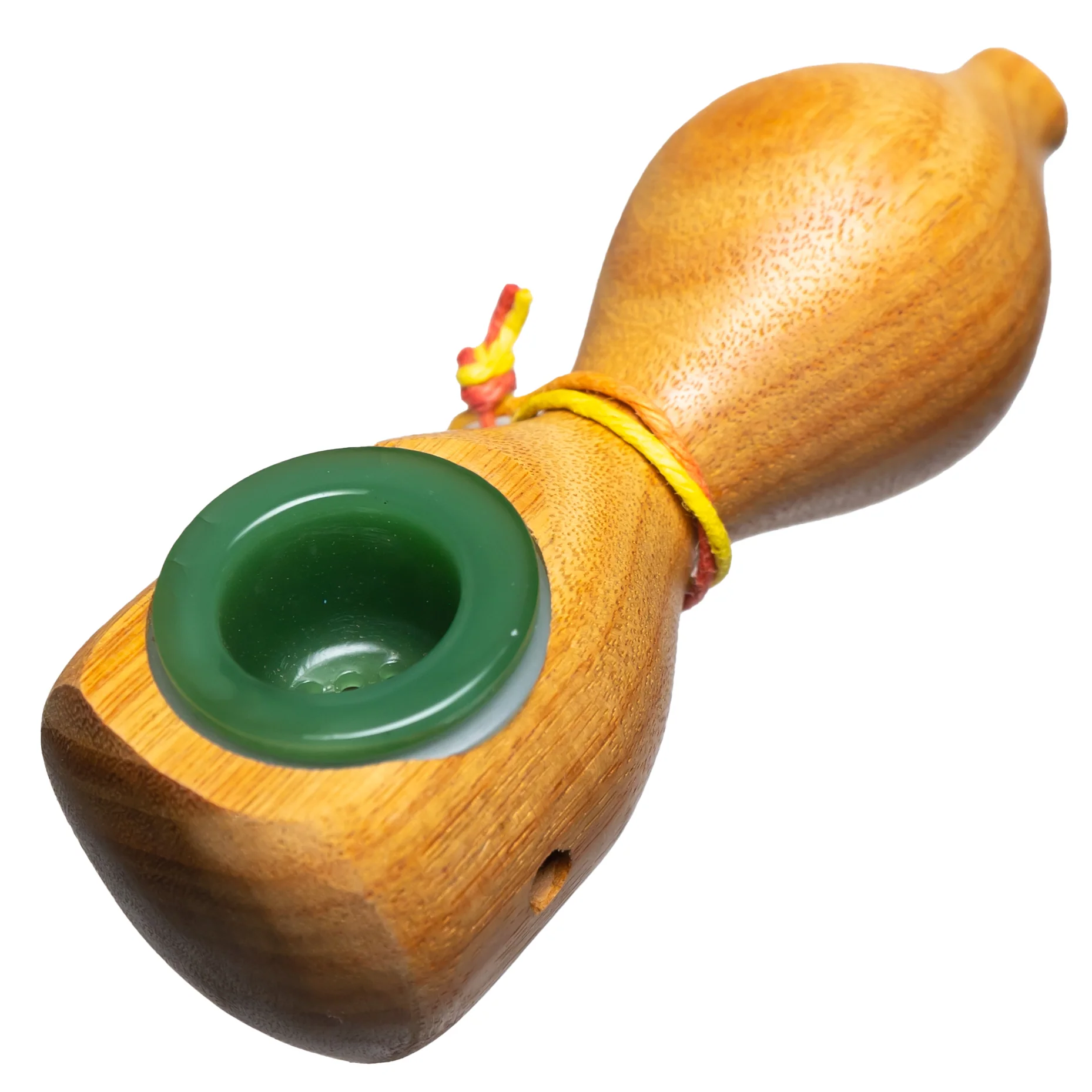 Steve's Dank Pipes - Small Pipe - Australian Canarywood - Milky Green Bowl - Image 2