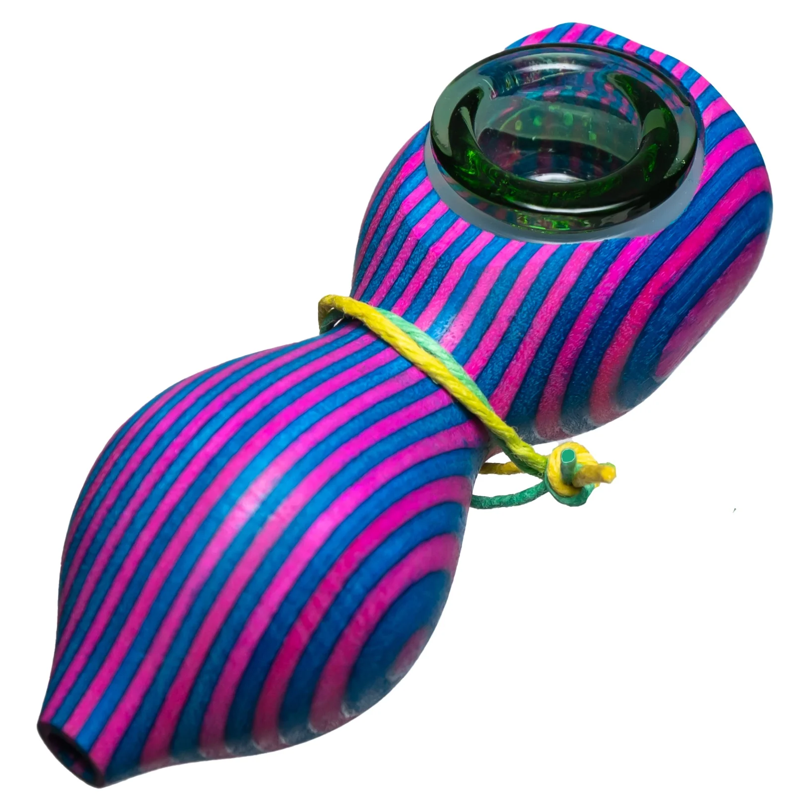 Steve's Dank Pipes - Small Pipe - Maine Spectra-Birch - Pink & Blue - Green Bowl #2