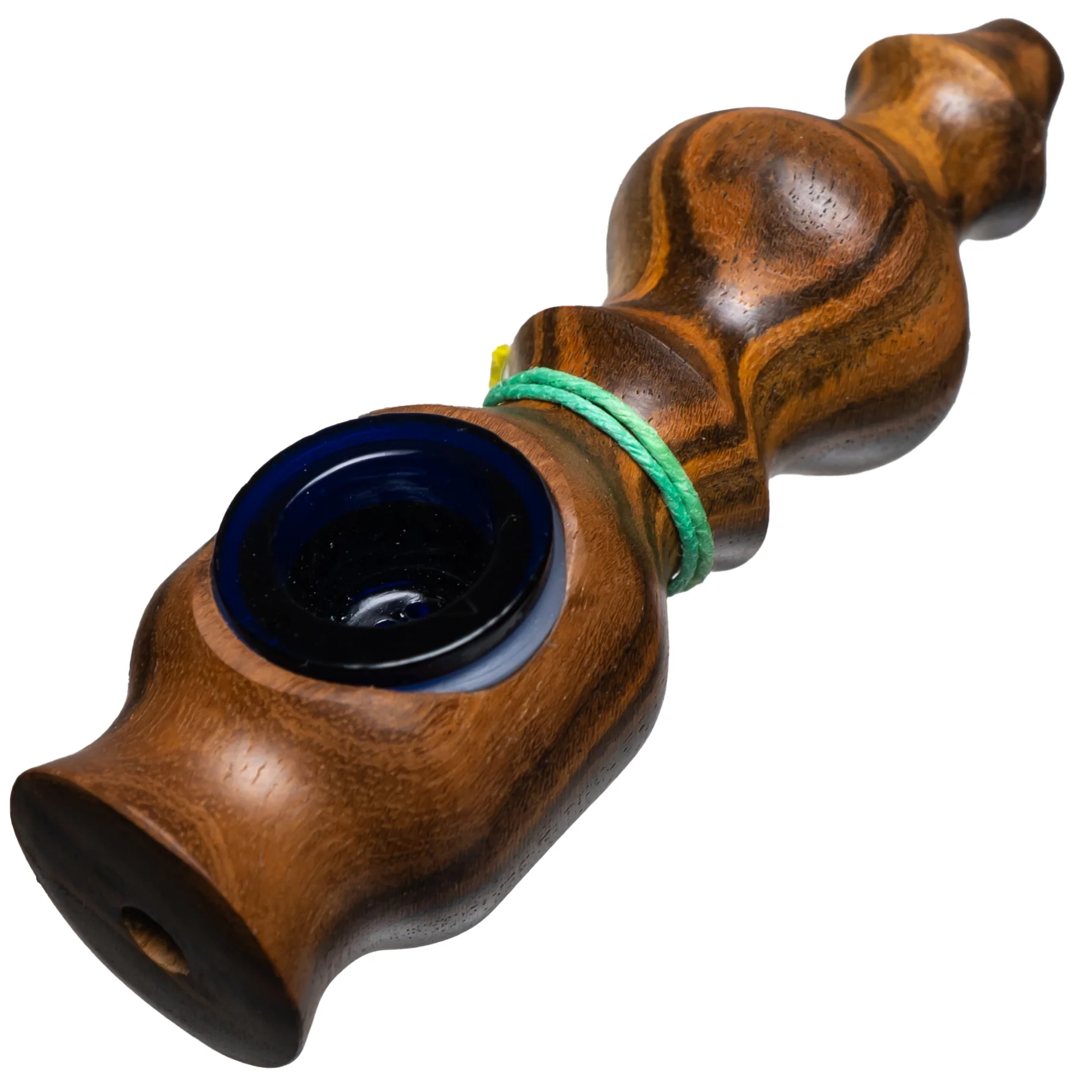 Steve's Dank Pipes - The Classic - Front Carb - Brazilian Bocote - Blue Bowl - Image 2