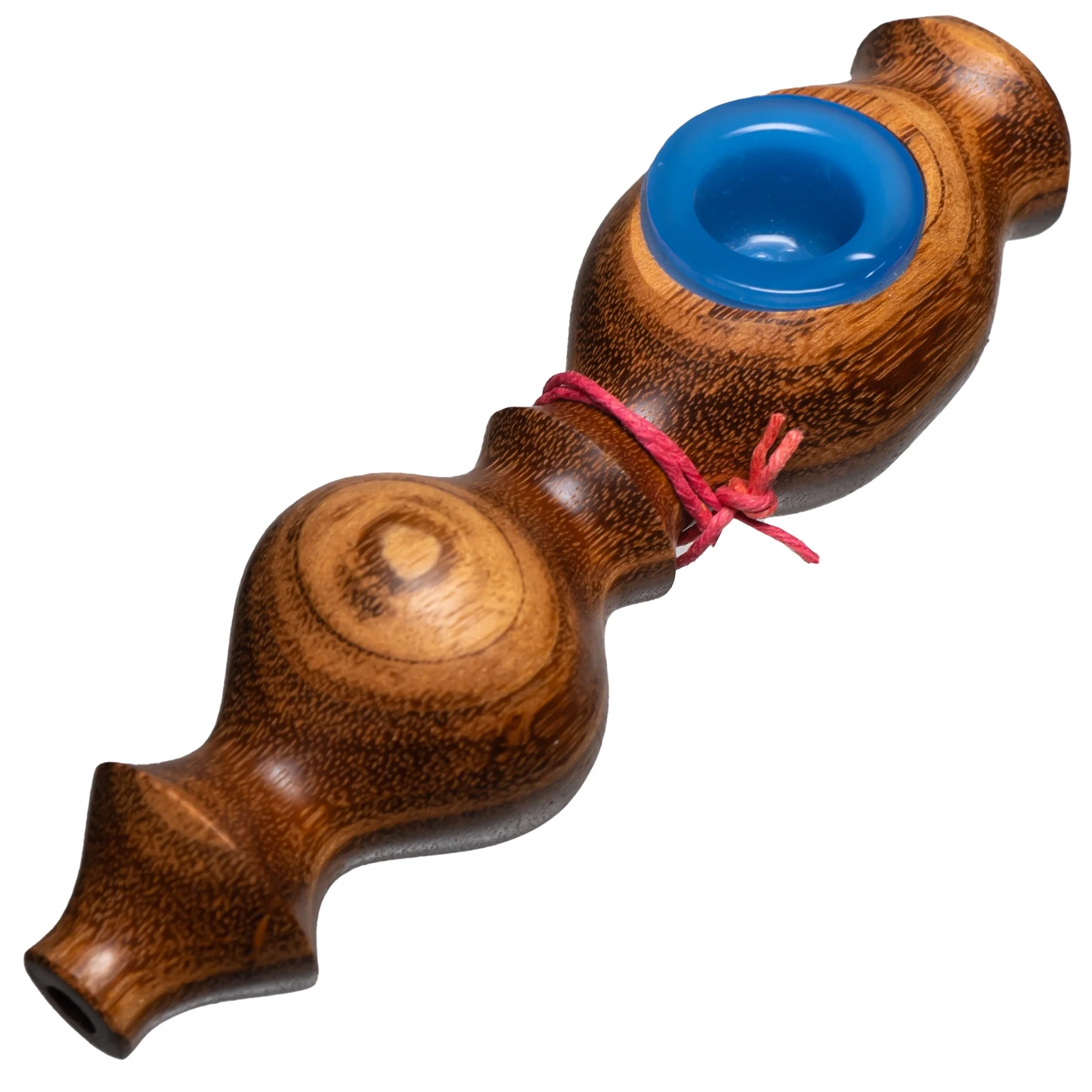 Steve's Dank Pipes - The Classic - Front Carb - Brazilian Tigerwood - Milky Blue Bowl