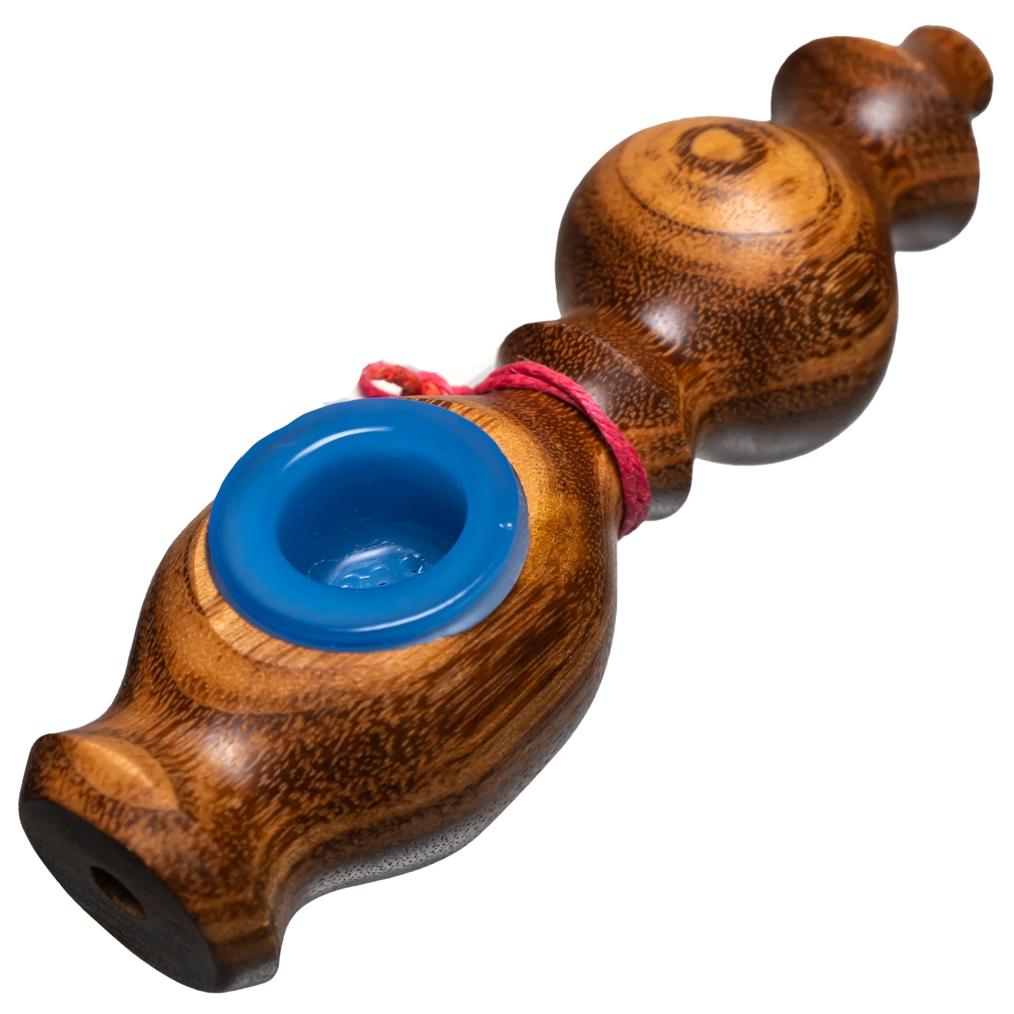 Steve's Dank Pipes - The Classic - Front Carb - Brazilian Tigerwood - Milky Blue Bowl - Image 2