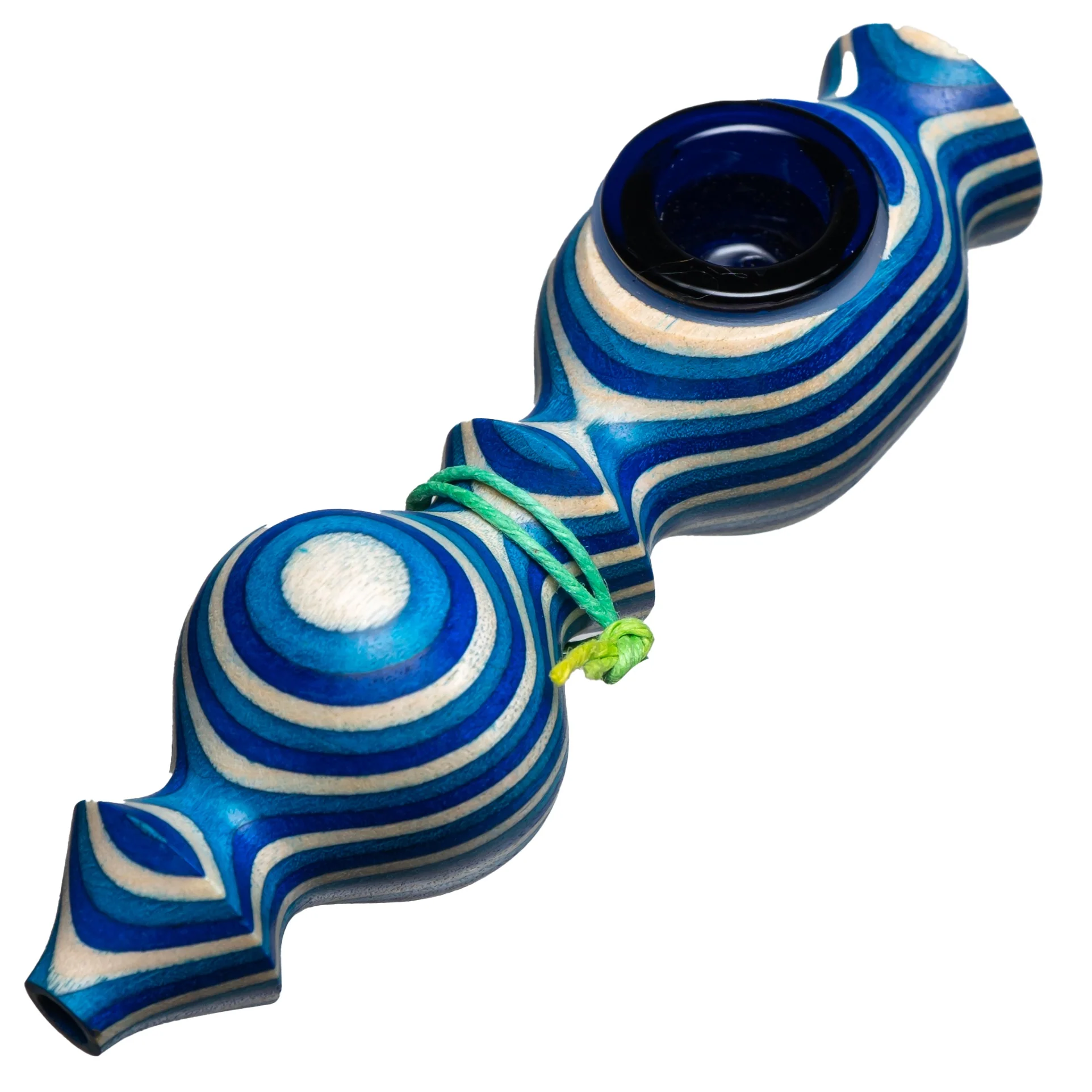 Steve's Dank Pipes - The Classic - Front Carb - Maine Spectra - Blue & White - Blue Bowl