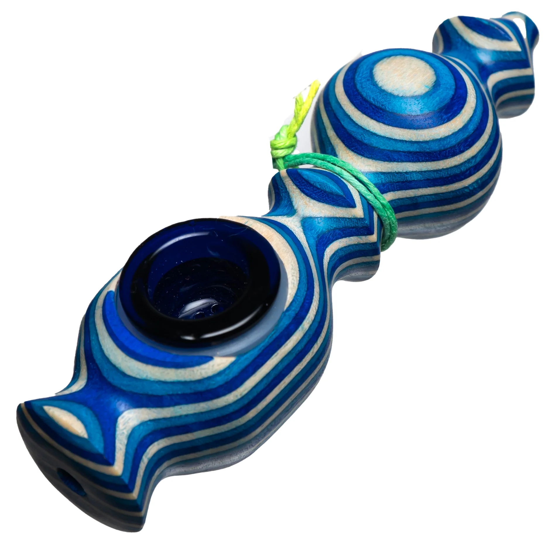 Steve's Dank Pipes - The Classic - Front Carb - Maine Spectra - Blue & White - Blue Bowl - Image 2