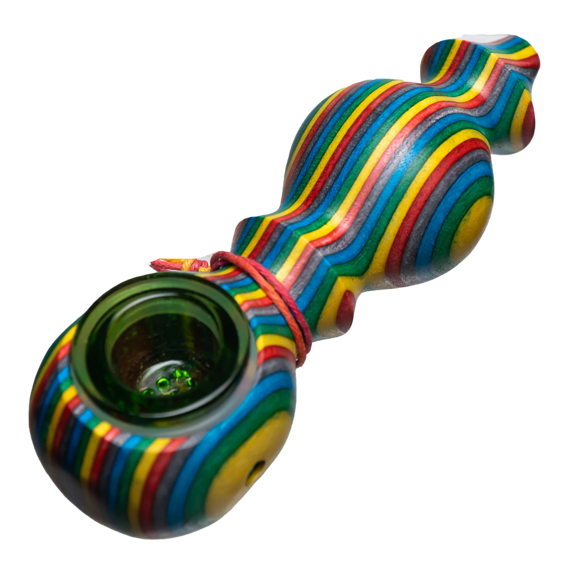 Steve's Dank Pipes - The Classic - Maine Spectra-Birch - Rainbow - Green Bowl - Image 2