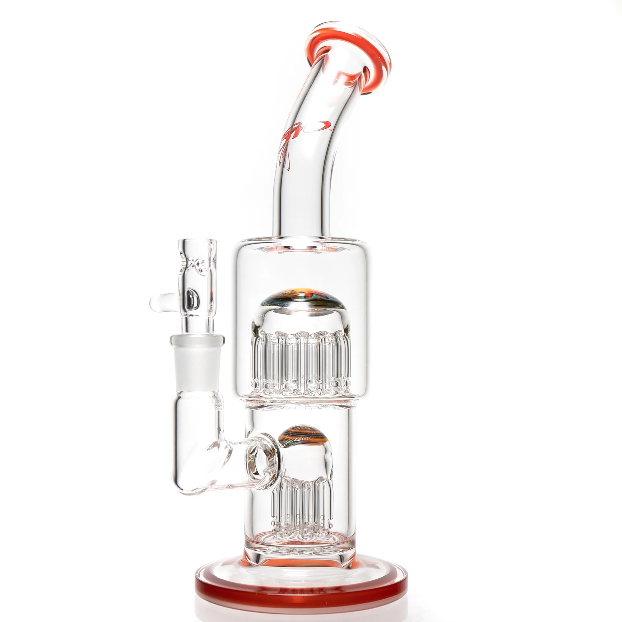 Toro - Double Micro - 7/13 - Pomegranate & White Satin w/ Fire & Earth Wag