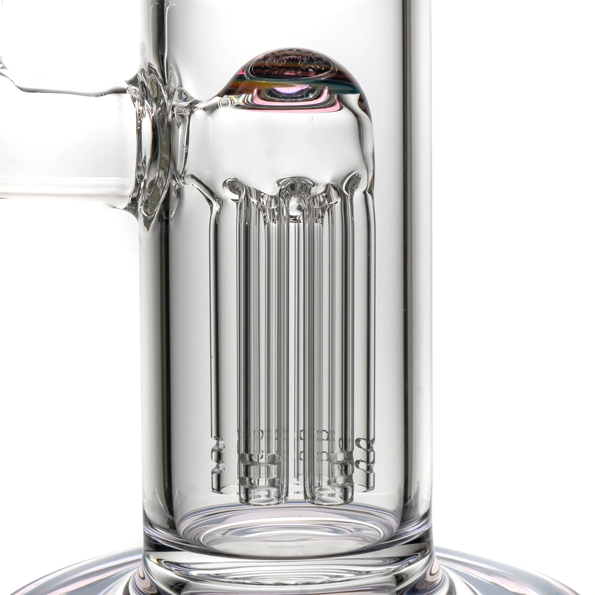 Toro - Mini - 7/13 - Transparent Pink & White Satin w/ Rainbow Wag - Image 4