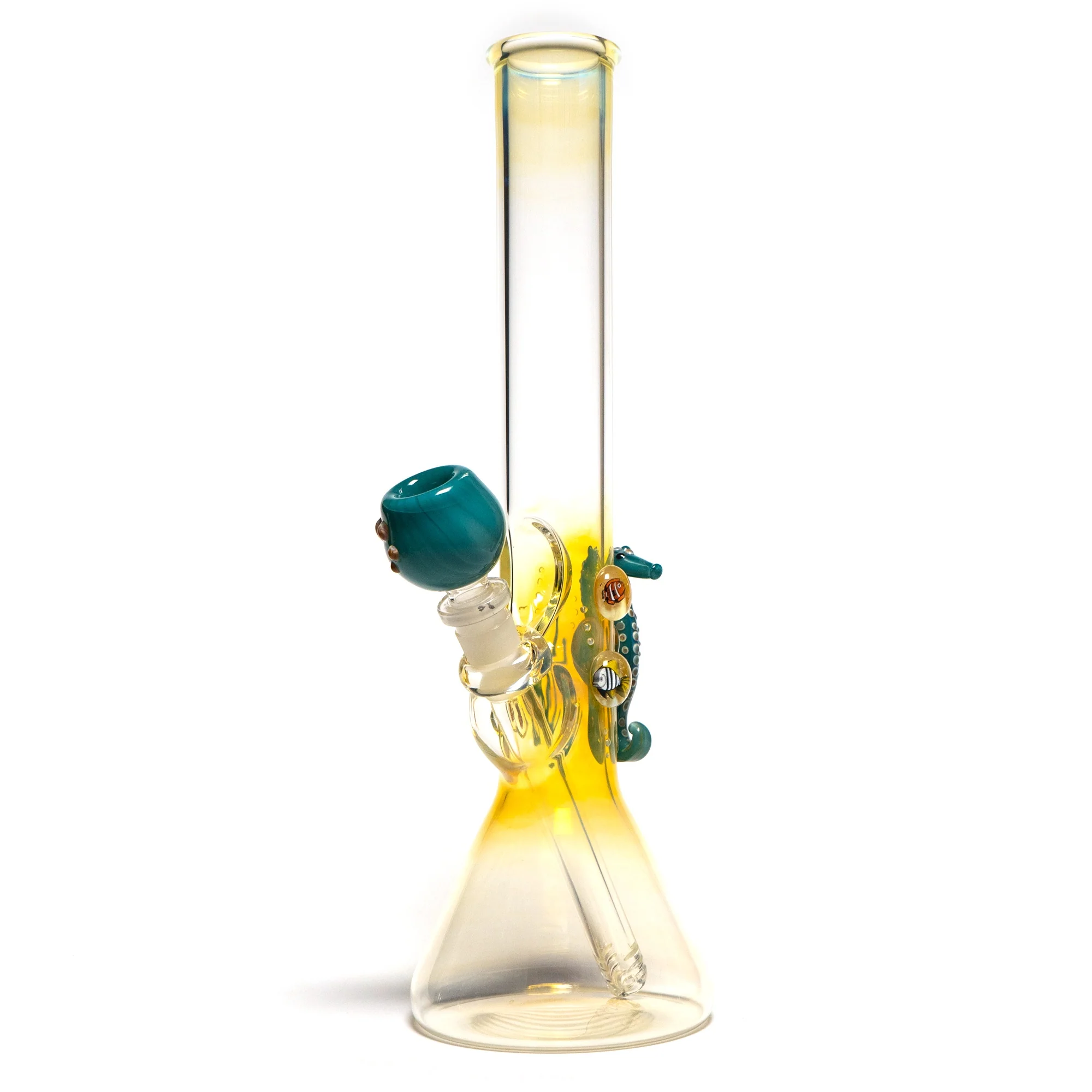 Trident - 13" Fumed Beaker w/ Art - Seahorse