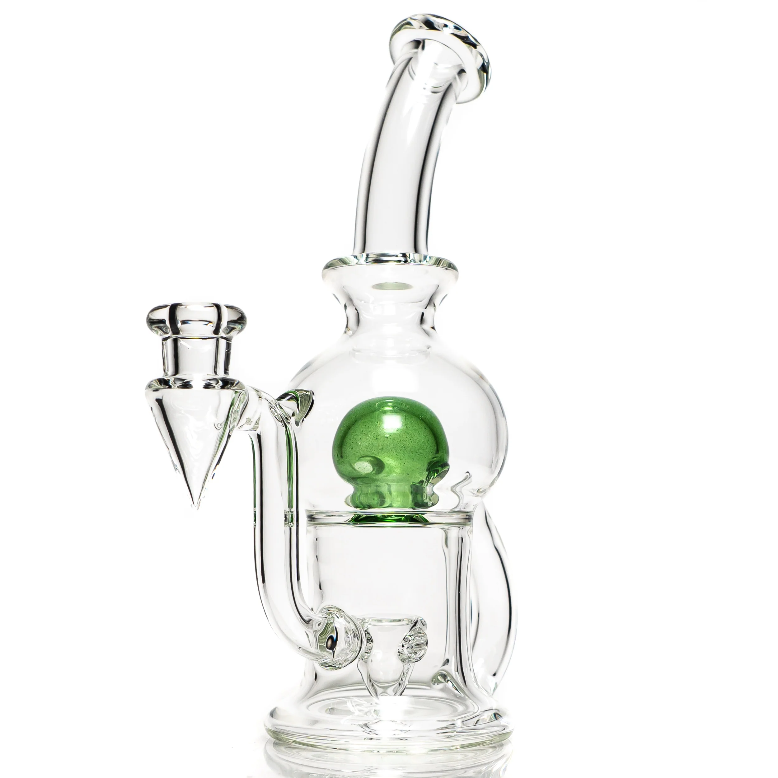 Tube Sock Glass Hustle - Brain Bubbler - Green Stardust Accent