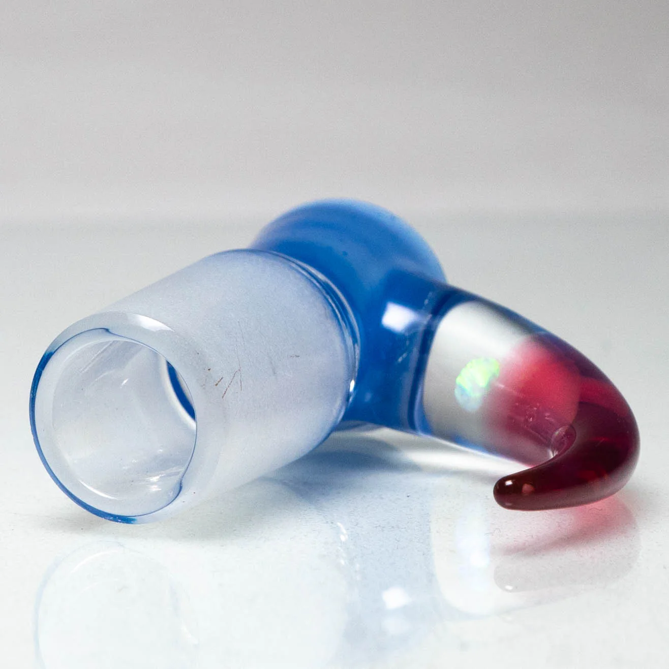 Unity Glassworks - 4 Hole Opal Horn Slide - 18mm - Baby Blue Cheese & Karmaline - Image 3