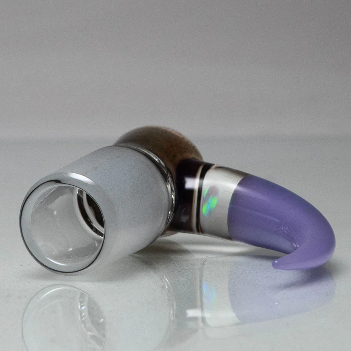 Unity Glassworks - 4 Hole Opal Horn Slide - 18mm - Blood Money & Purple Satin - Image 3