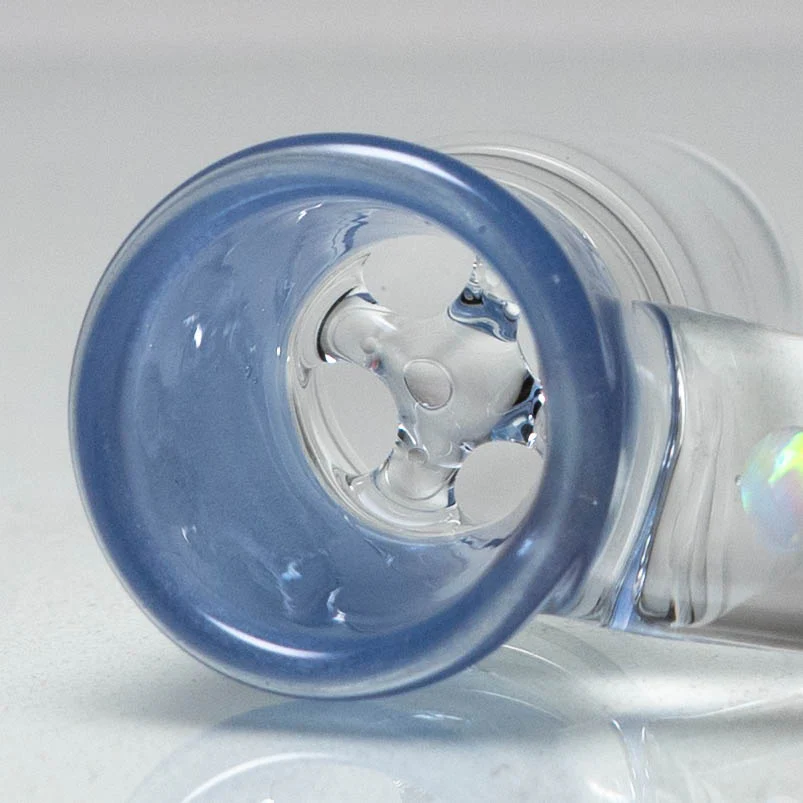 Unity Glassworks - 4 Hole Opal Horn Slide - 18mm - Blue Satin & Karmaline - Image 2