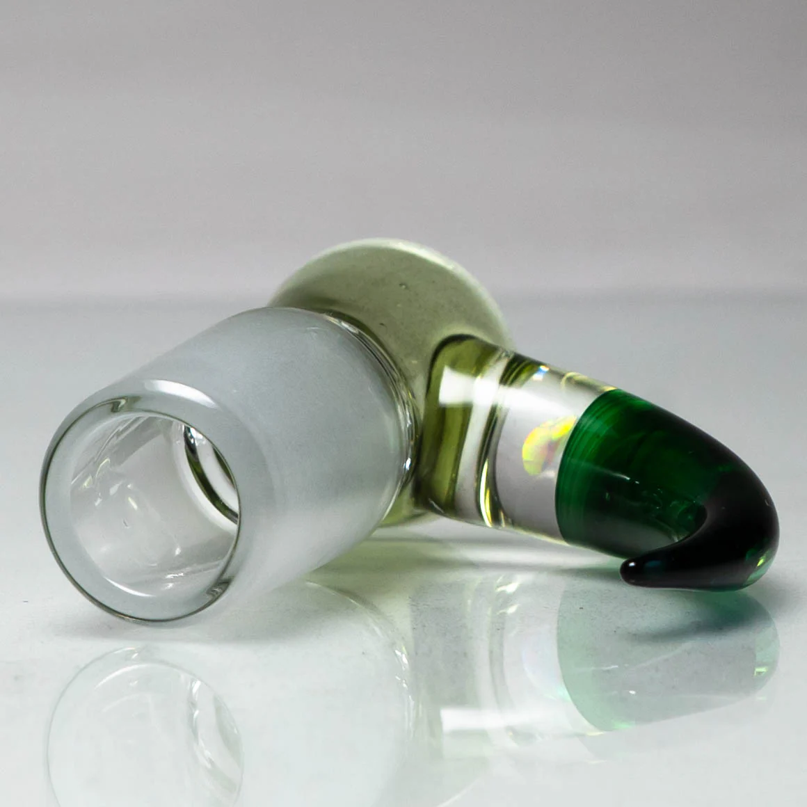 Unity Glassworks - 4 Hole Opal Horn Slide - 18mm - Metal Fleck & Exp. Green - Image 3