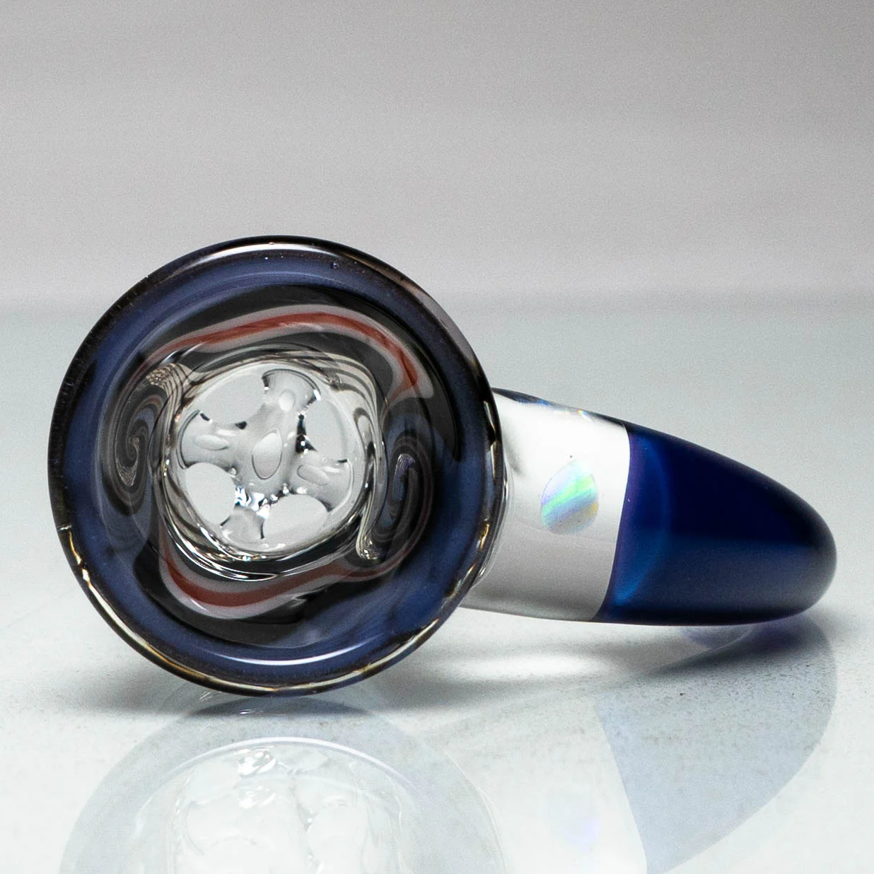 Unity Glassworks - 4 Hole Worked Opal Horn Slide - 18mm - Shadow & Royal Jelly - Image 3