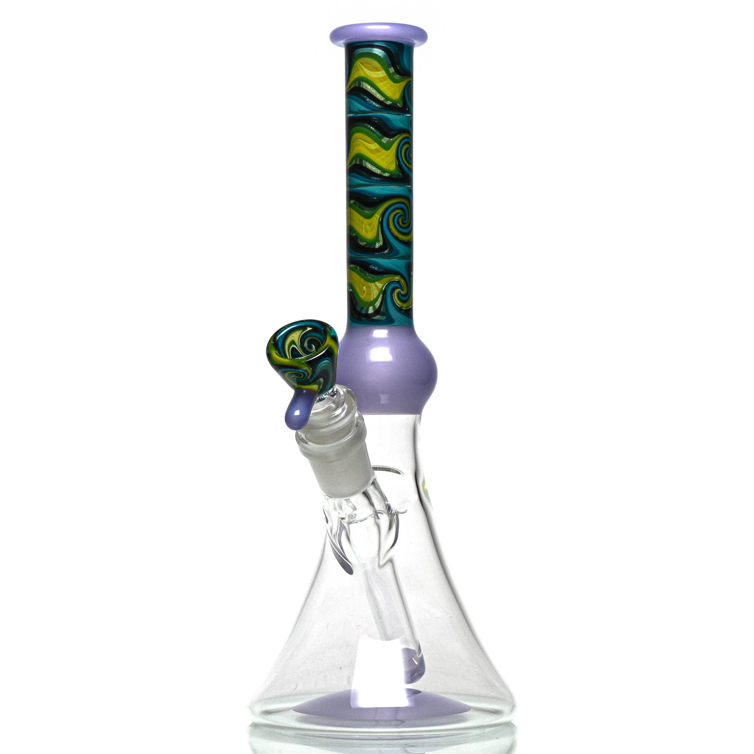 Unity Glassworks - Worked Beaker - Earth Water & Purple Satin