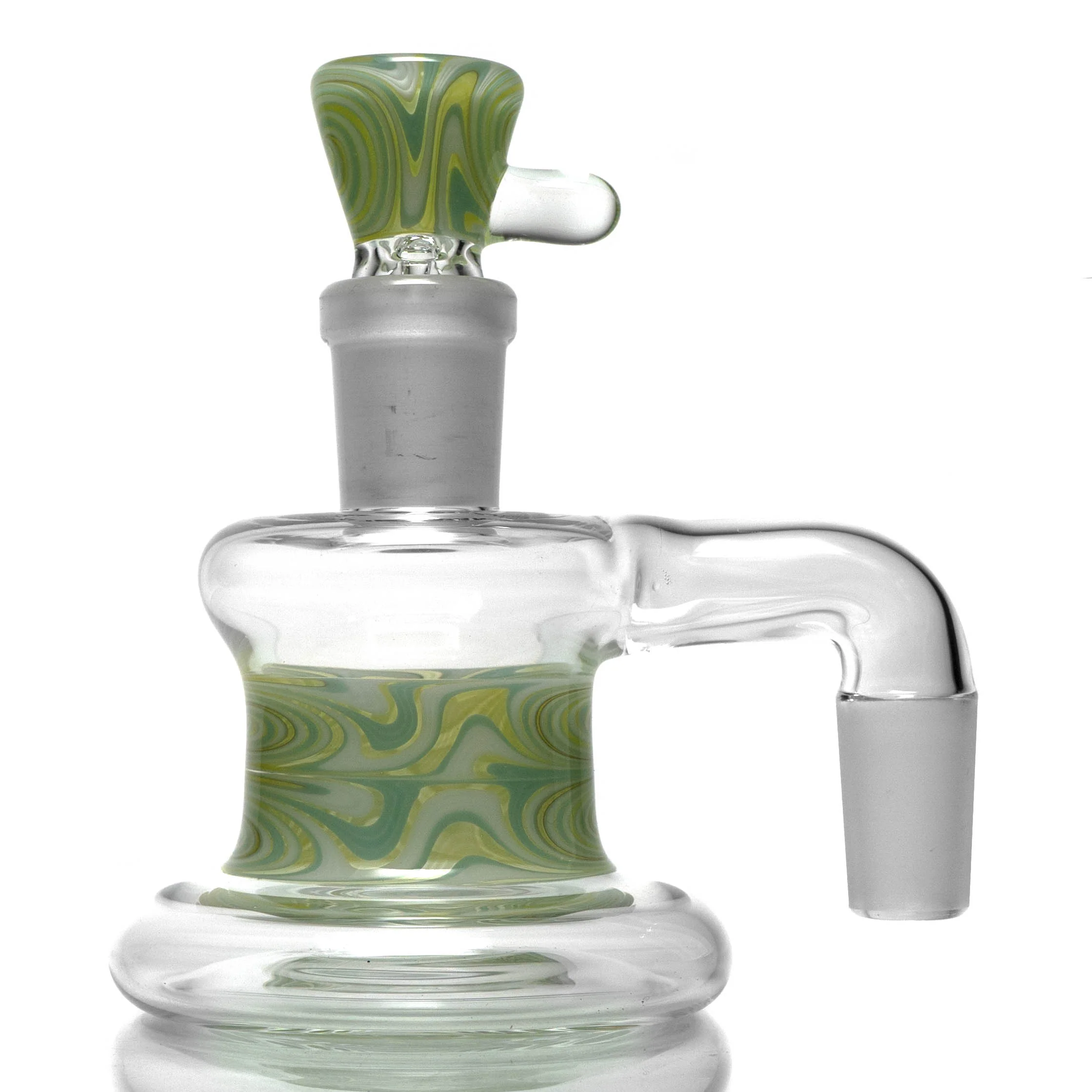 Unity Glassworks - Worked Dry Catcher Set - 14mm - Green & White