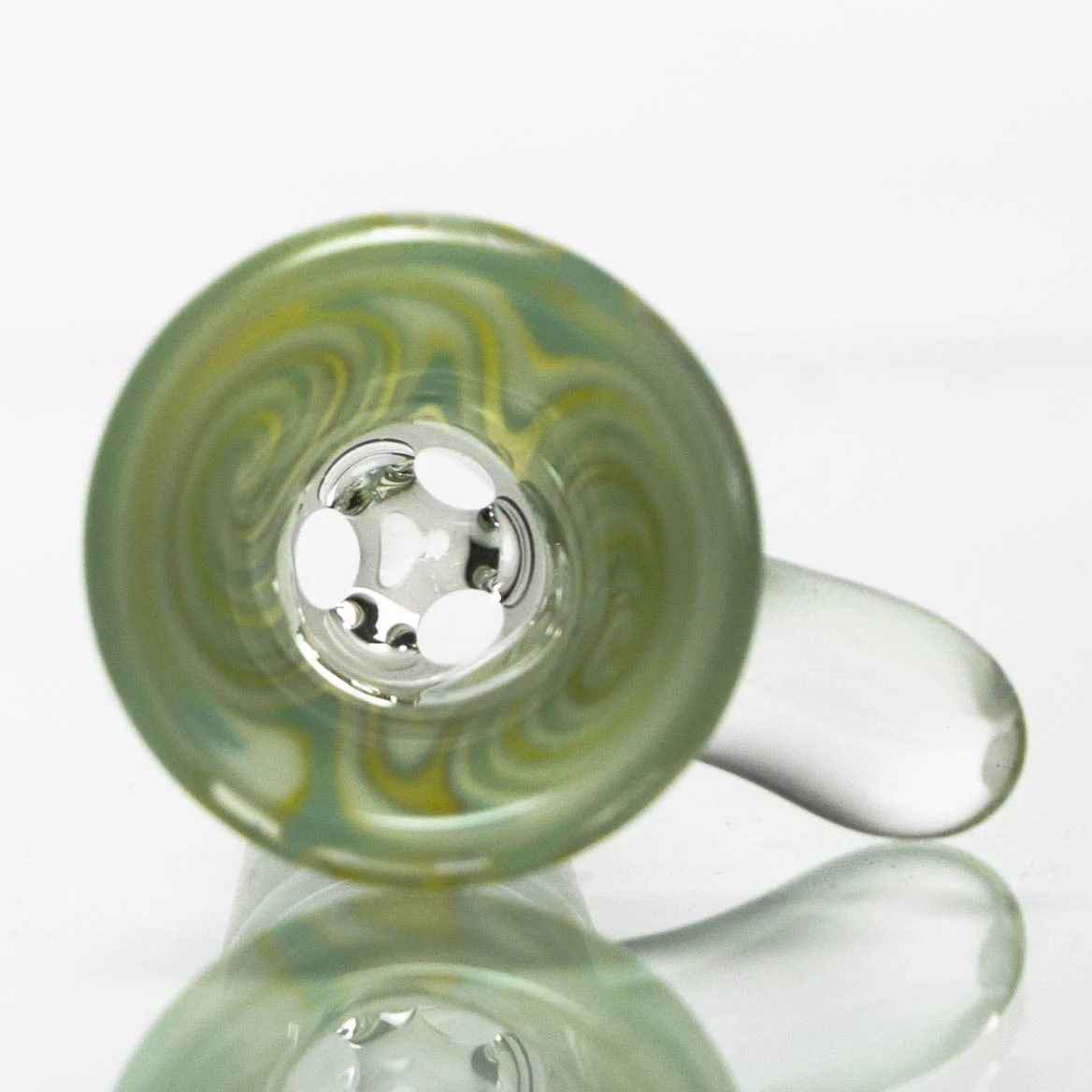 Unity Glassworks - Worked Dry Catcher Set - 14mm - Green & White - Image 5