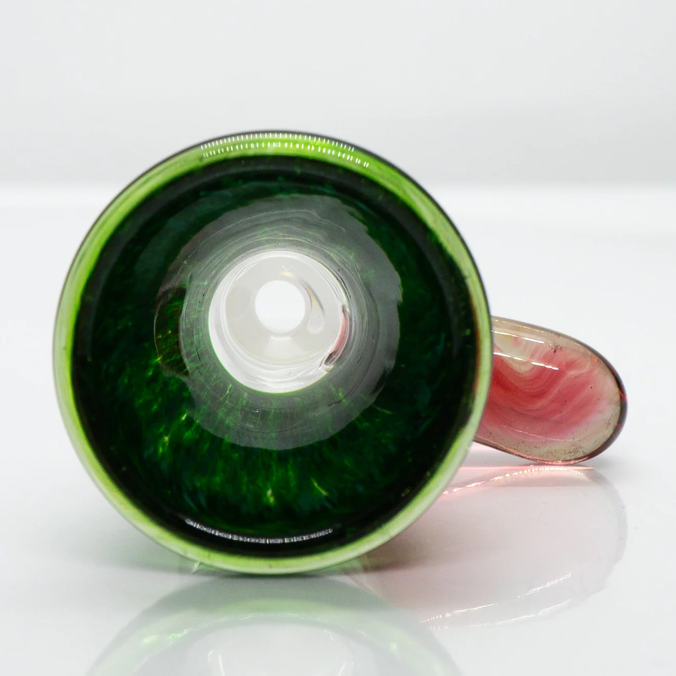 Unity Glassworks - Single Hole Martini Slide - 14mm - Exp. Green & Gold Ruby - Image 2