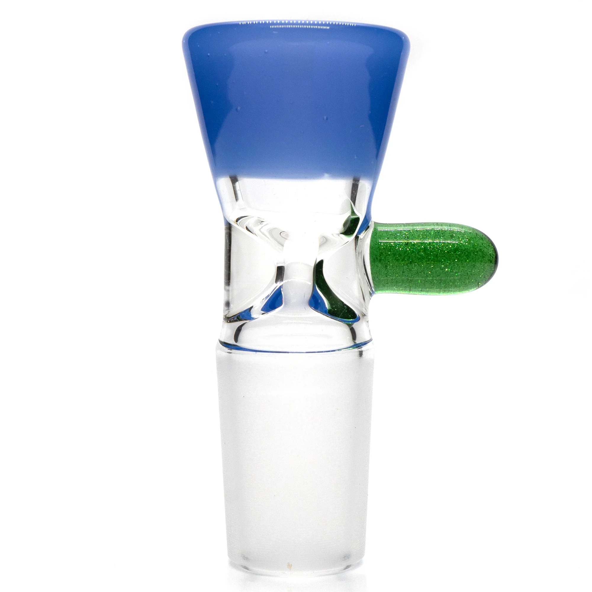 Unity Glassworks - Single Hole Martini Slide - 18mm - Baby Blue Cheese & Green Stardust