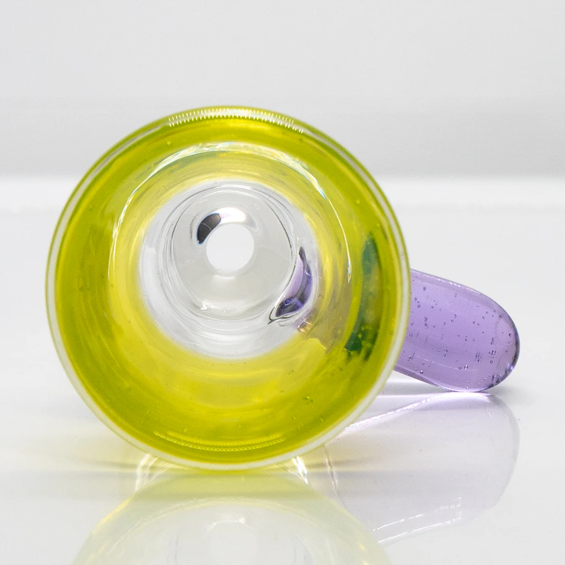 Unity Glassworks - Single Hole Martini Slide - 18mm - CFL Sunset Slyme & Purple Rain - Image 3