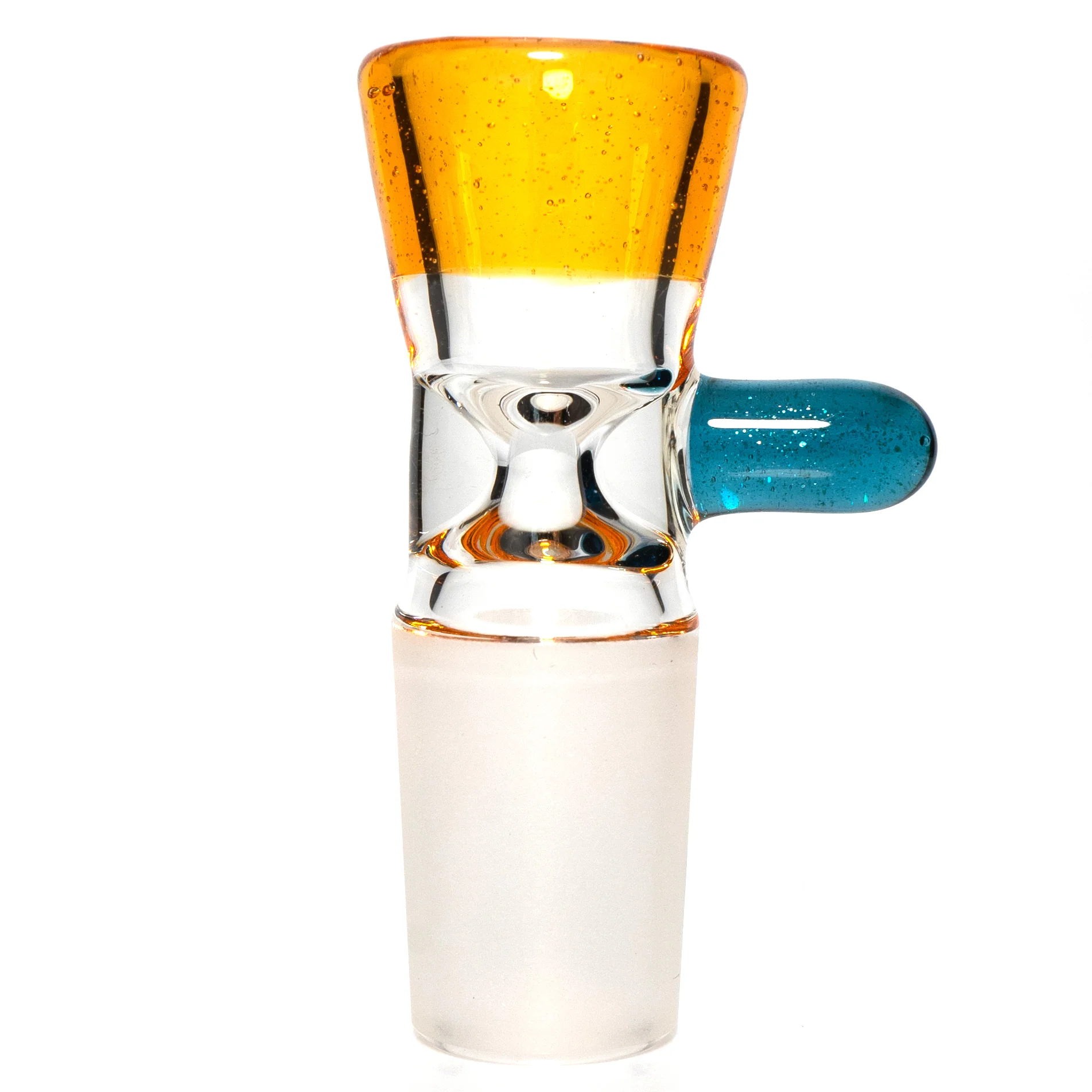 Unity Glassworks - Single Hole Martini Slide - 18mm - CFL Terps & Blue Stardust - Image 2