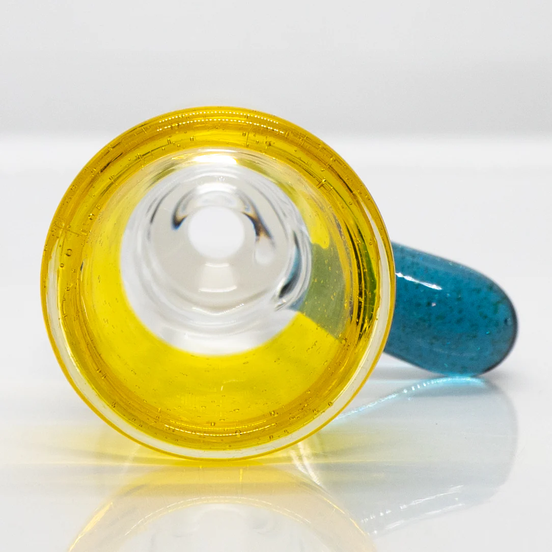 Unity Glassworks - Single Hole Martini Slide - 18mm - CFL Terps & Blue Stardust - Image 3