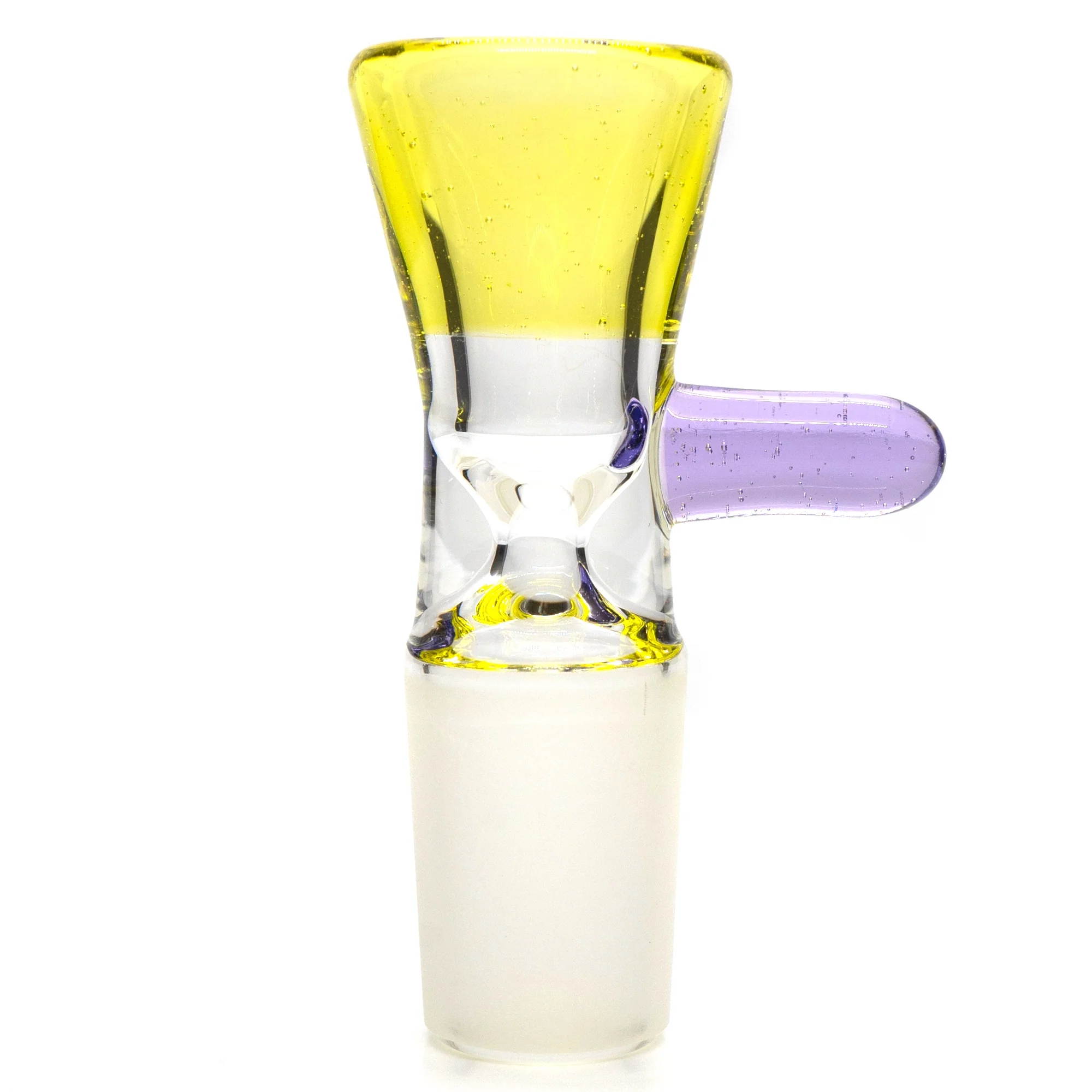 Unity Glassworks - Single Hole Martini Slide - 18mm - Citrine & Purple Rain