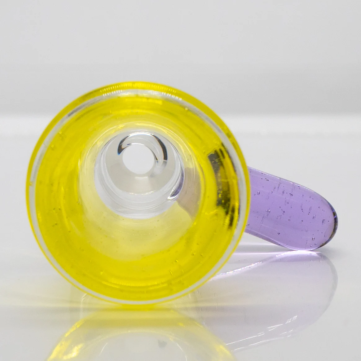 Unity Glassworks - Single Hole Martini Slide - 18mm - Citrine & Purple Rain - Image 2