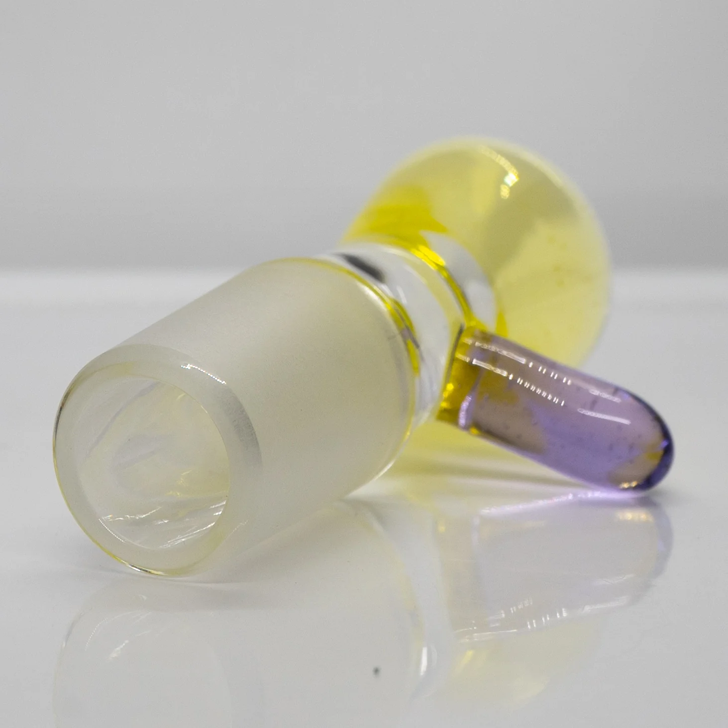 Unity Glassworks - Single Hole Martini Slide - 18mm - Citrine & Purple Rain - Image 3