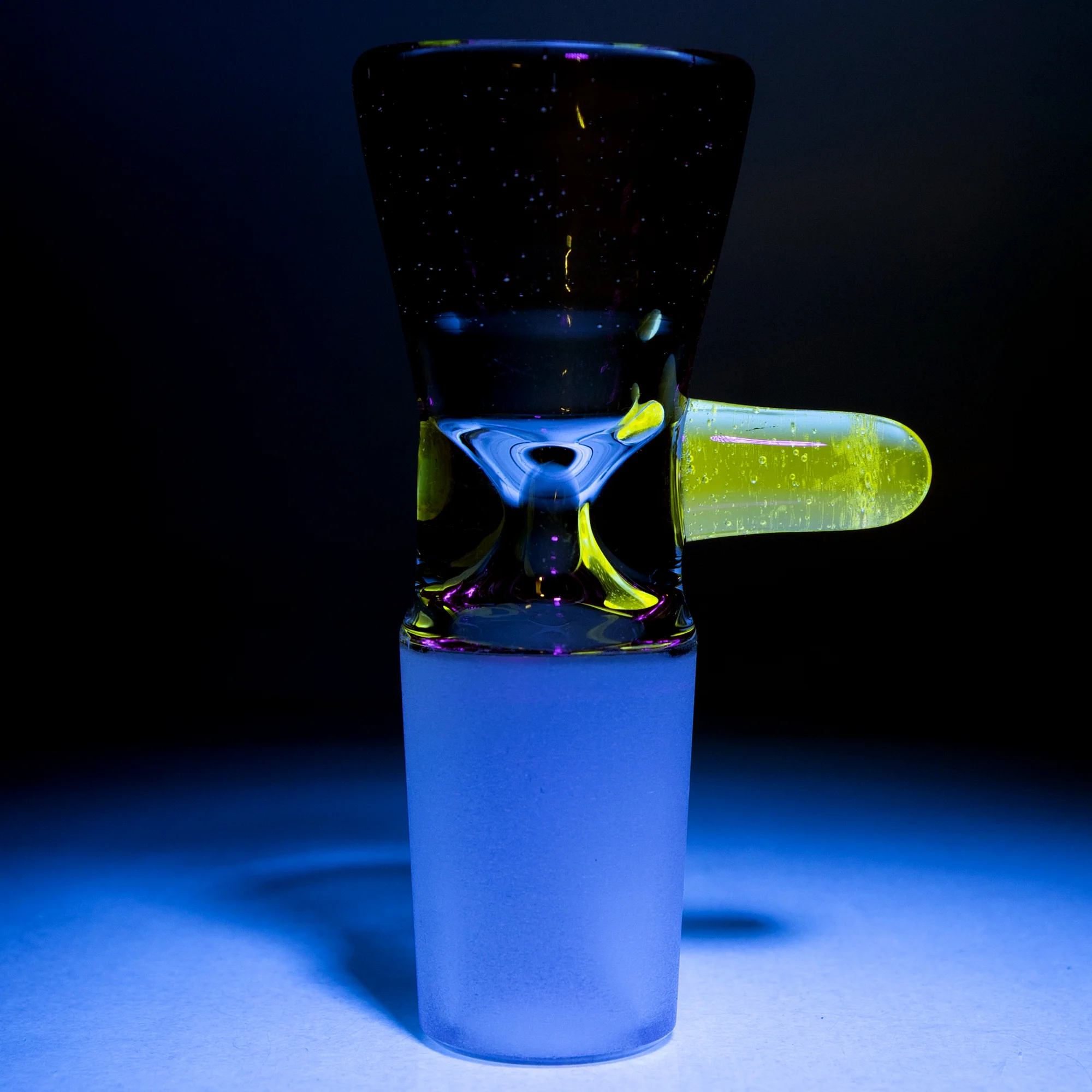 Unity Glassworks - Single Hole Martini Slide - 18mm - NS Exp. Green & UV Nova - Image 2
