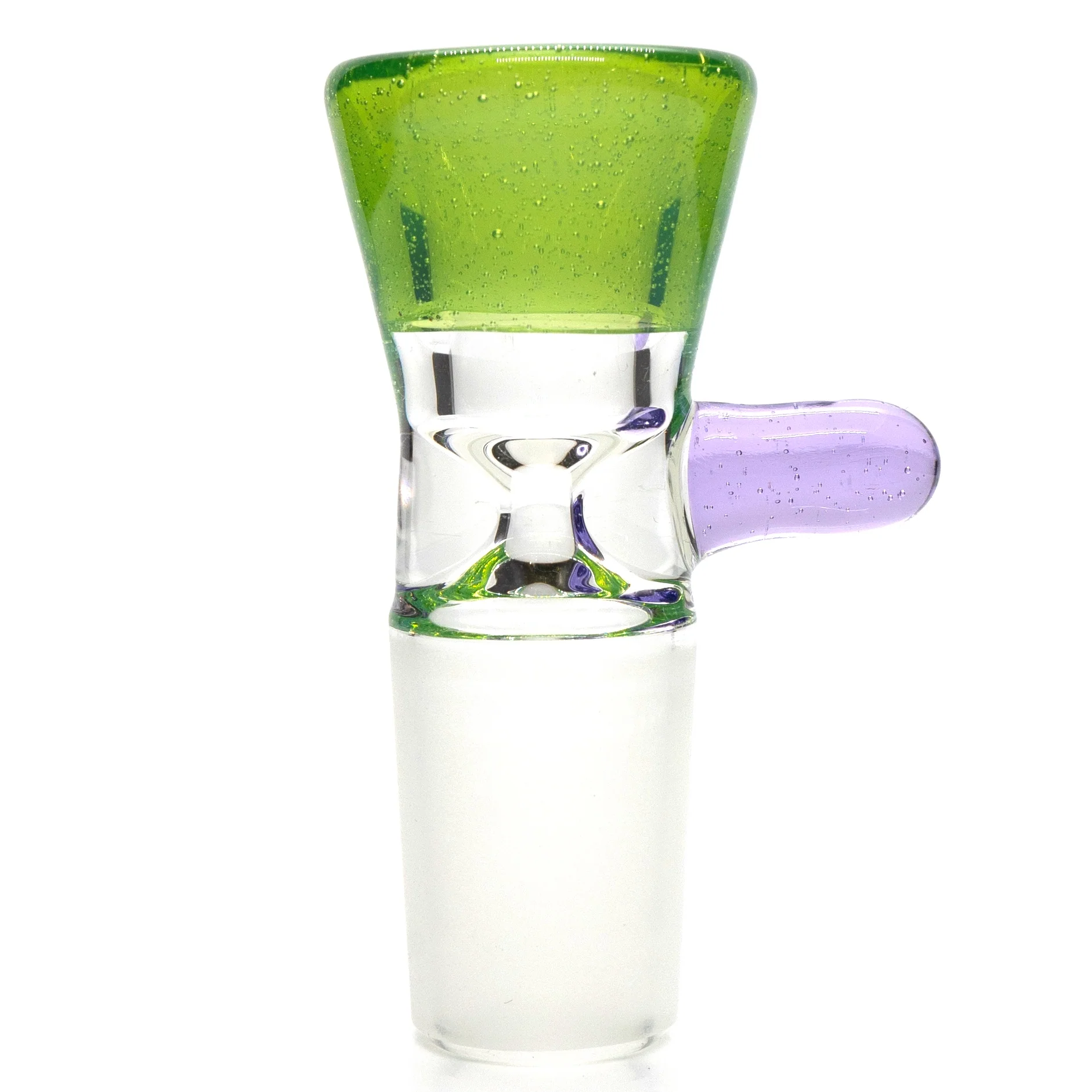 Unity Glassworks - Single Hole Martini Slide - 18mm - Sea Slyme & Purple Rain