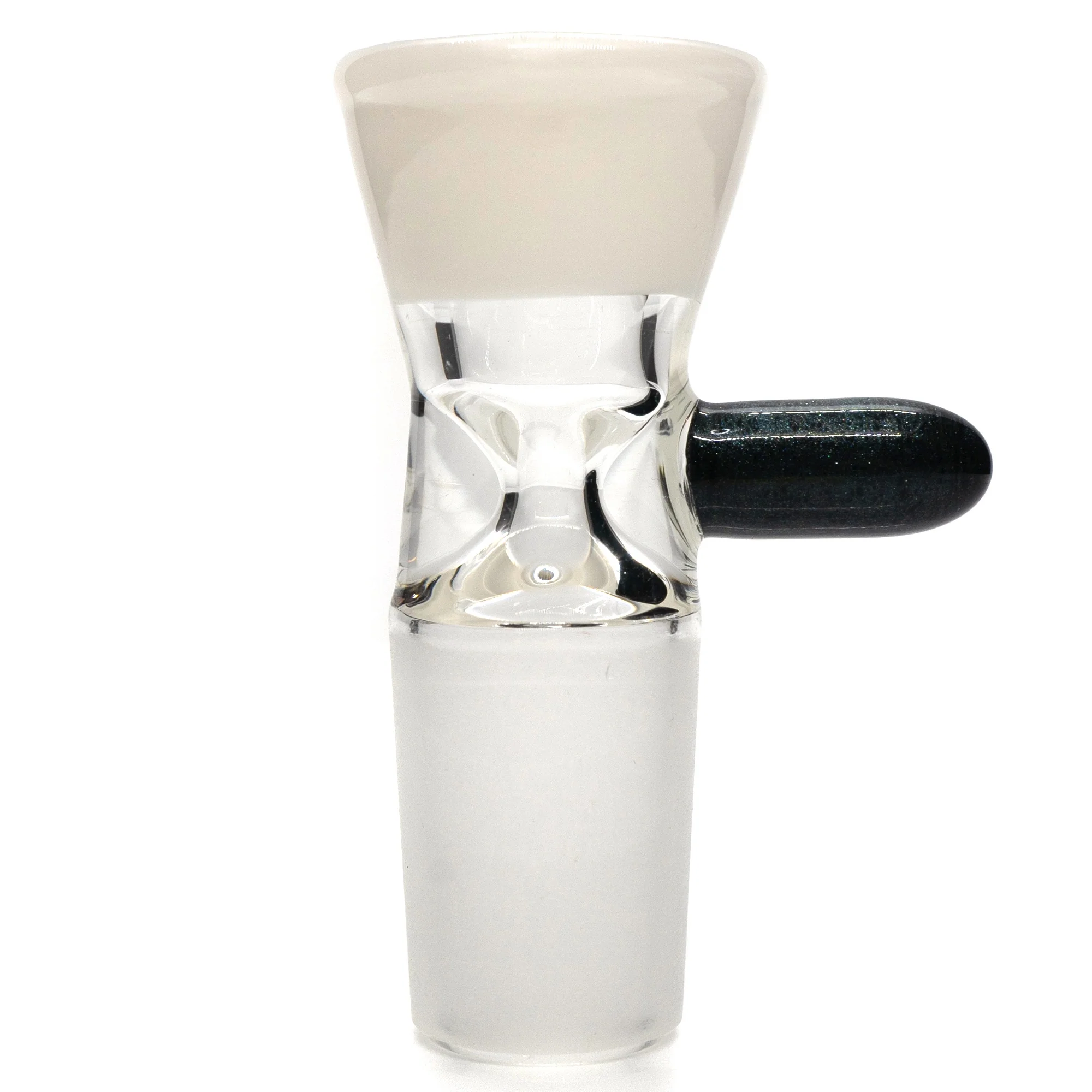 Unity Glassworks - Single Hole Martini Slide - 18mm - UV White Satin & Blue Stardust